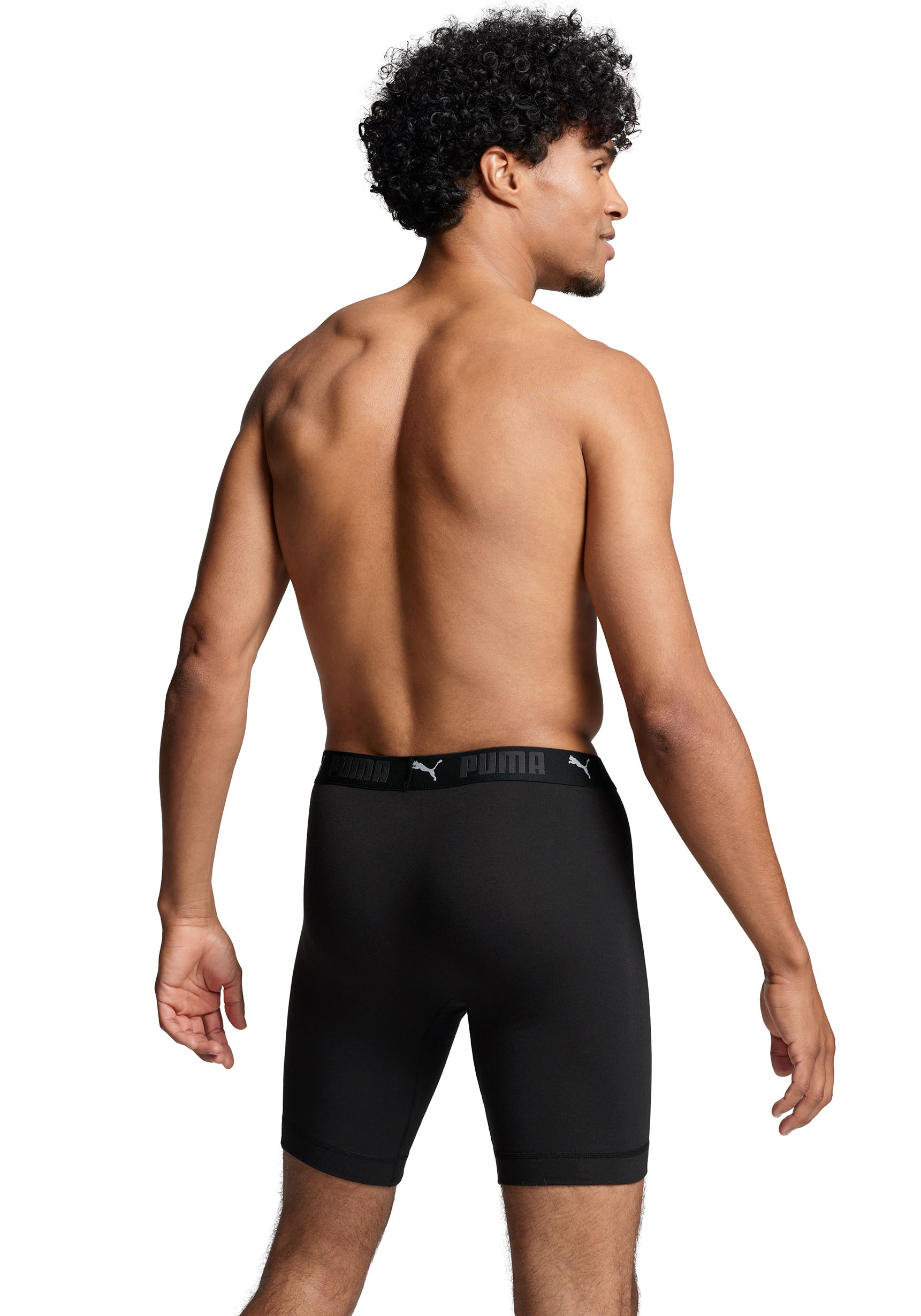 PUMA Boxershorts »PUMA MEN SPORT COTTON LONG BOXERS 2P« Packung, 2er Pack,  mit Markenschriftzug im Bund