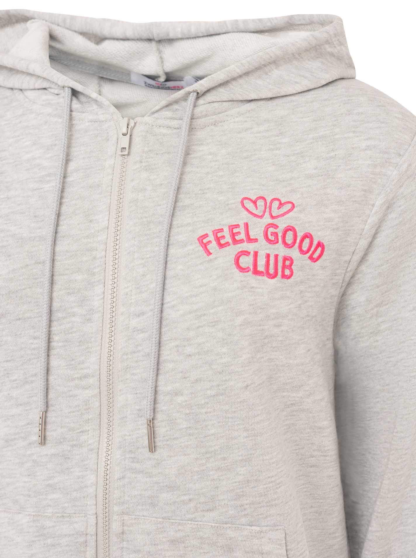 Zwillingsherz Sweat à capuche »"Feel Good Club"« Kapuze, zum Binden, Taschen, kleine Stickerei vorne