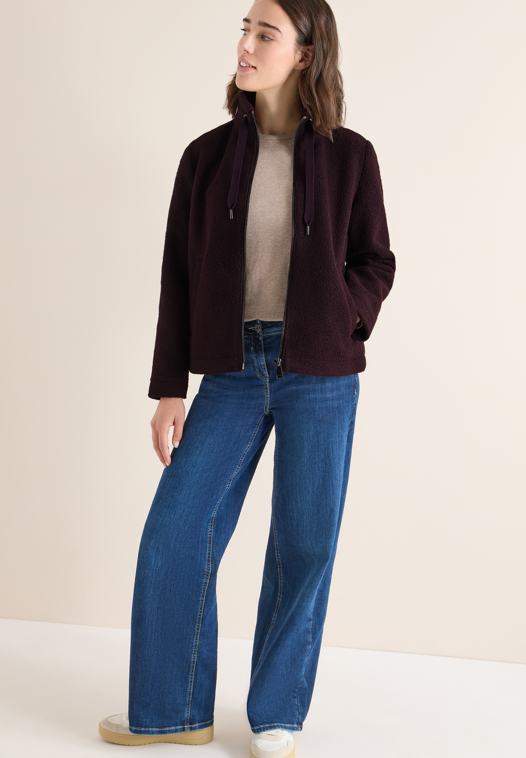 Cecil Veste courte ohne Kapuze in weicher Teddy-Qualität