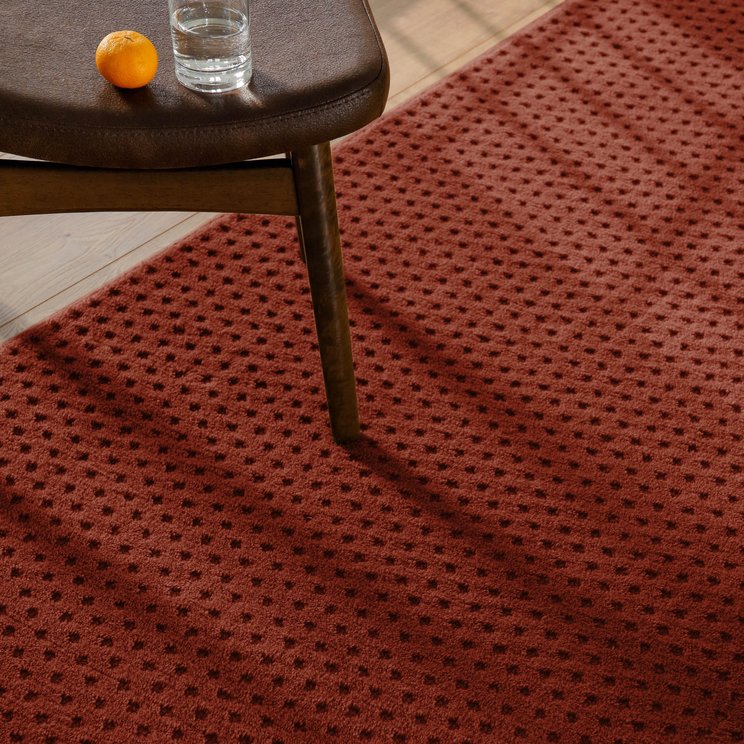 Wecon home Teppich »Castello THREE« rechteckig 7 mm Höhe Schurwolle, Kurzflor mit Hoch-Tief-Effekt, Wohnzimmer, Punktmuster