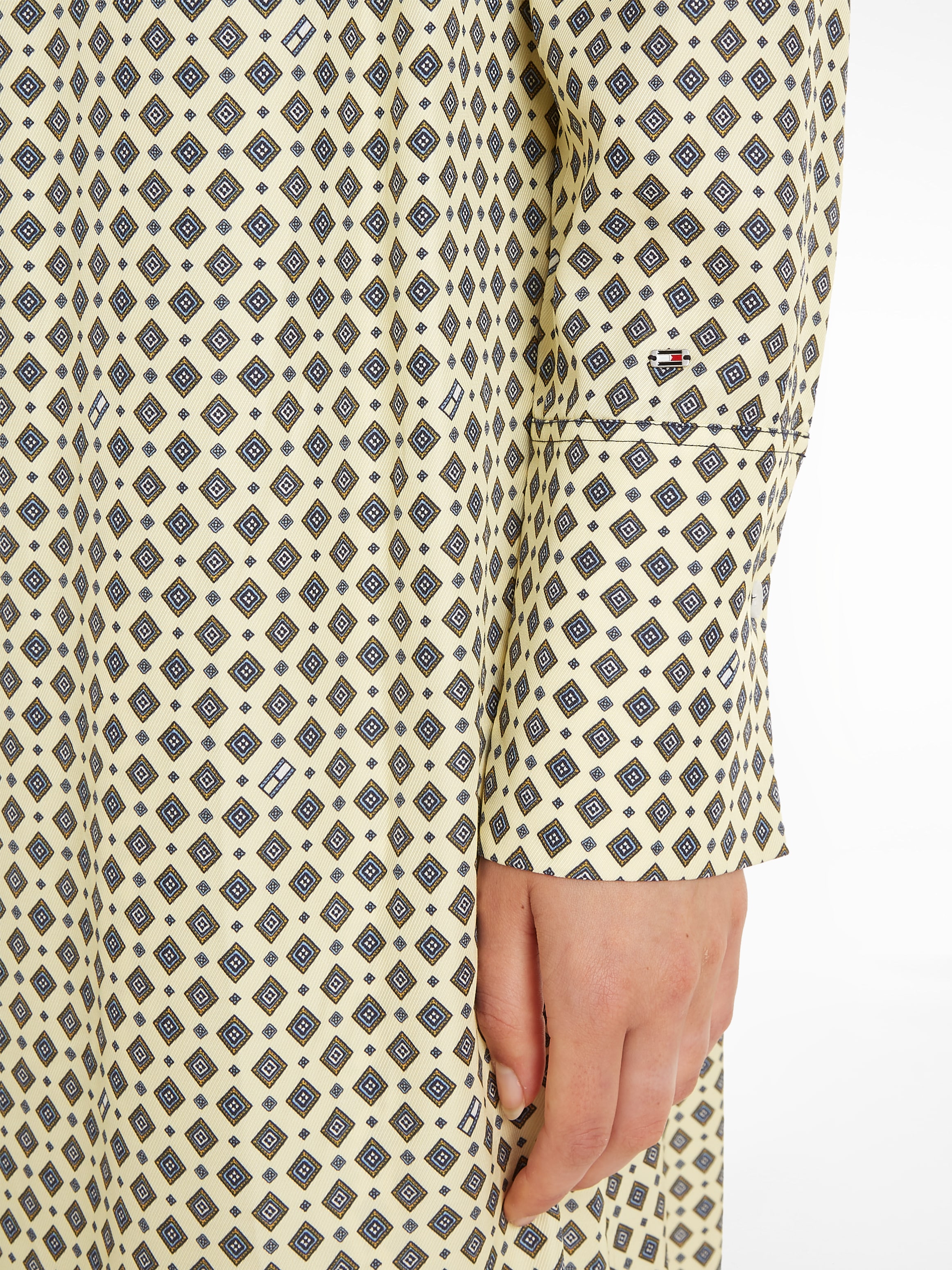 Tommy Hilfiger Robe chemisier »FOULARD DRAPED MIDI DRESS« mit Tommy Hilfiger Markenlabel