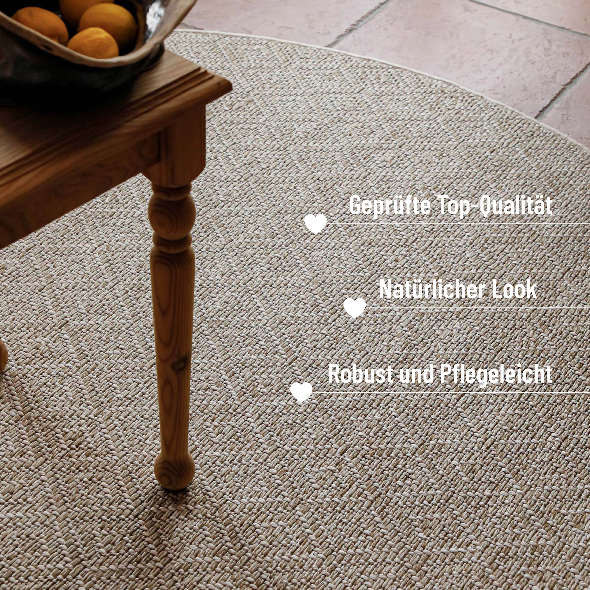 Wecon home Tapis »Miami Beach« Rond 5 mm Höhe In- & Outdoor Teppich, wetterfest, modernes Rauten Muster, Balkon