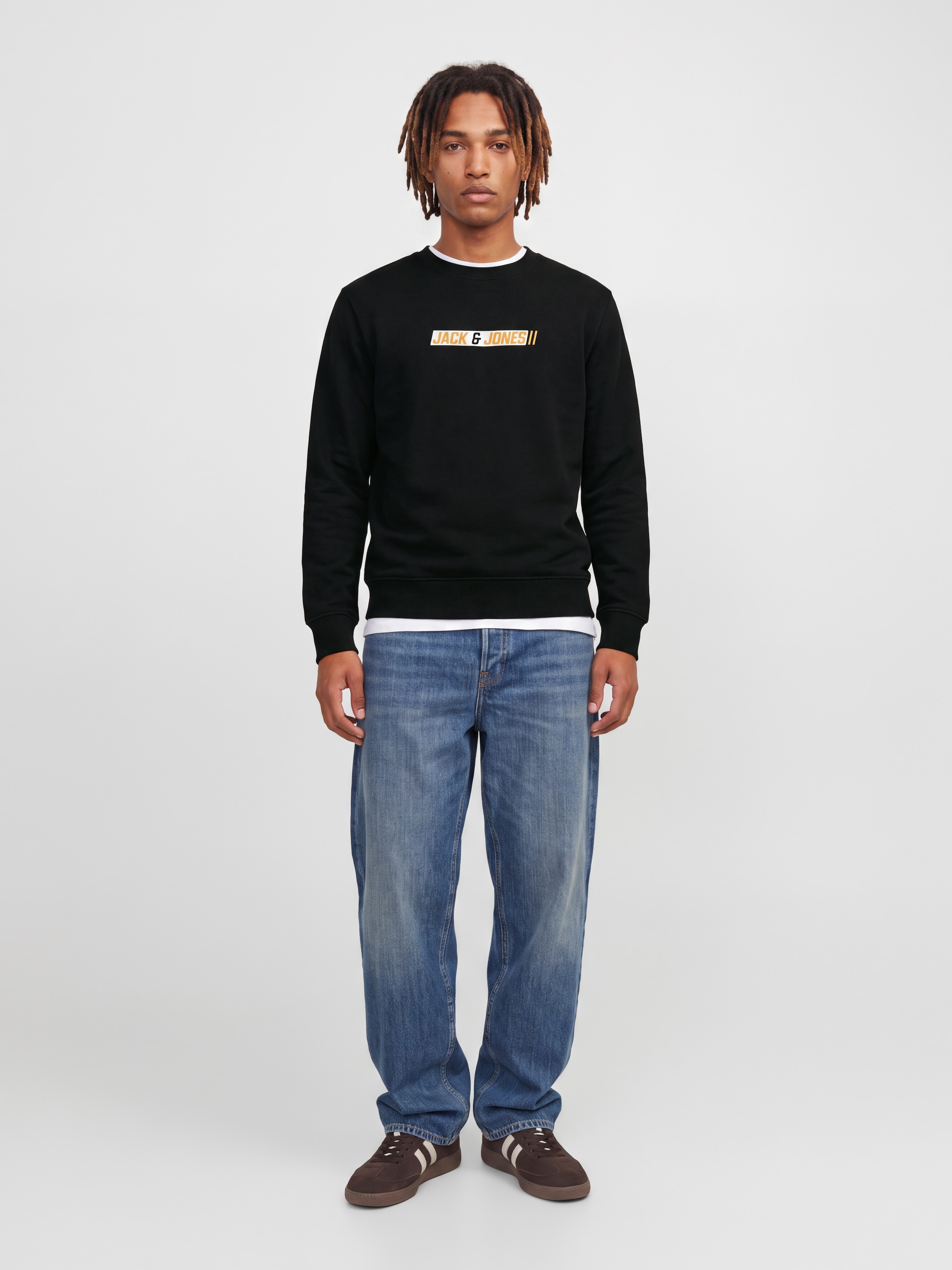 Jack & Jones Sweatshirt »JJMUNK SWEAT CREW NECK«, Materialmix, normal geschnitten
