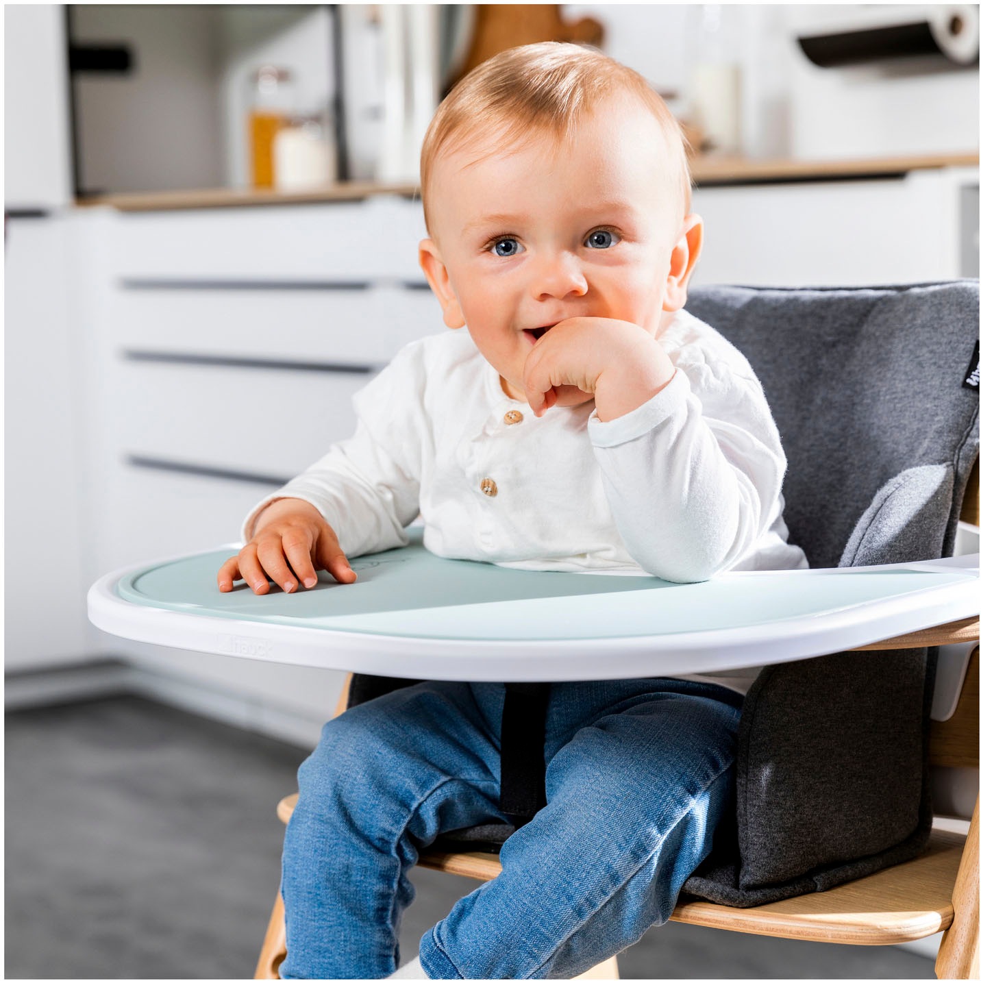 Hauck Hochstuhltablett »Arketa Click Tray, White« aus recyceltem Material