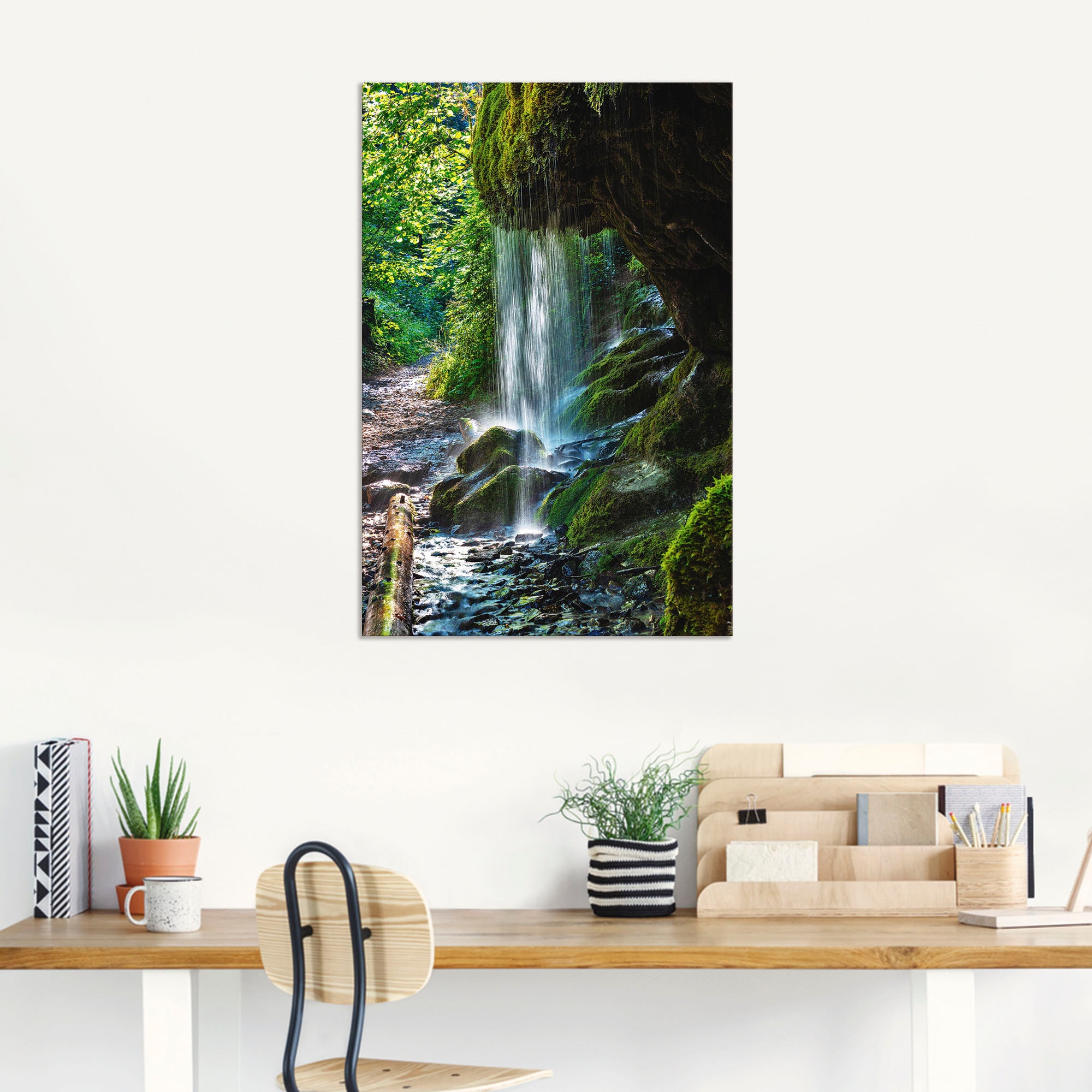 Artland Wandbild »Moosbedeckter Wasserfall« Wasserfallbilder 1 Stk. tlg. als Alubild, Outdoorbild, Leinwandbild, Wandaufkleber, versch. Grössen
