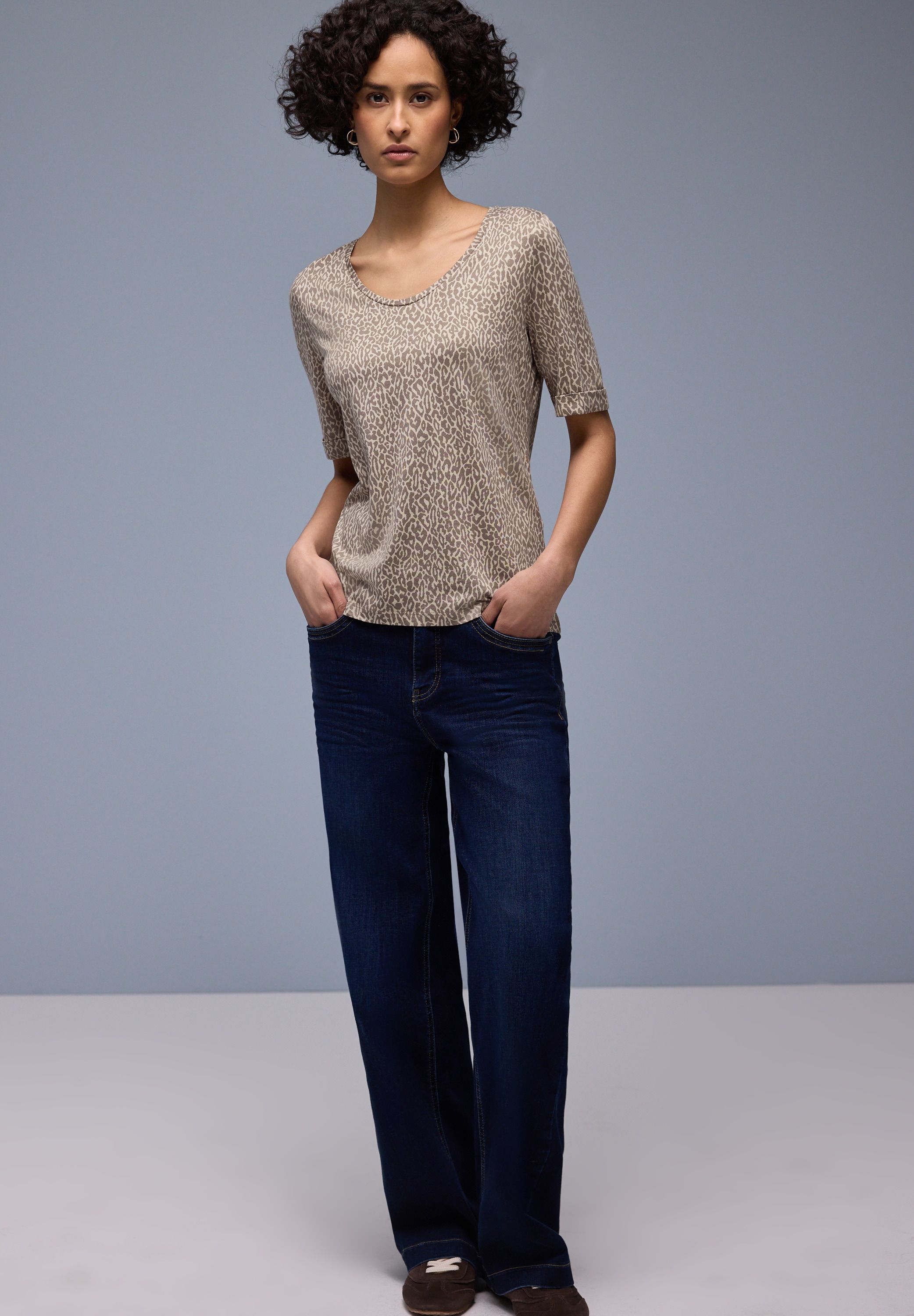 STREET ONE T-shirt à manches courtes mit Leo-Print