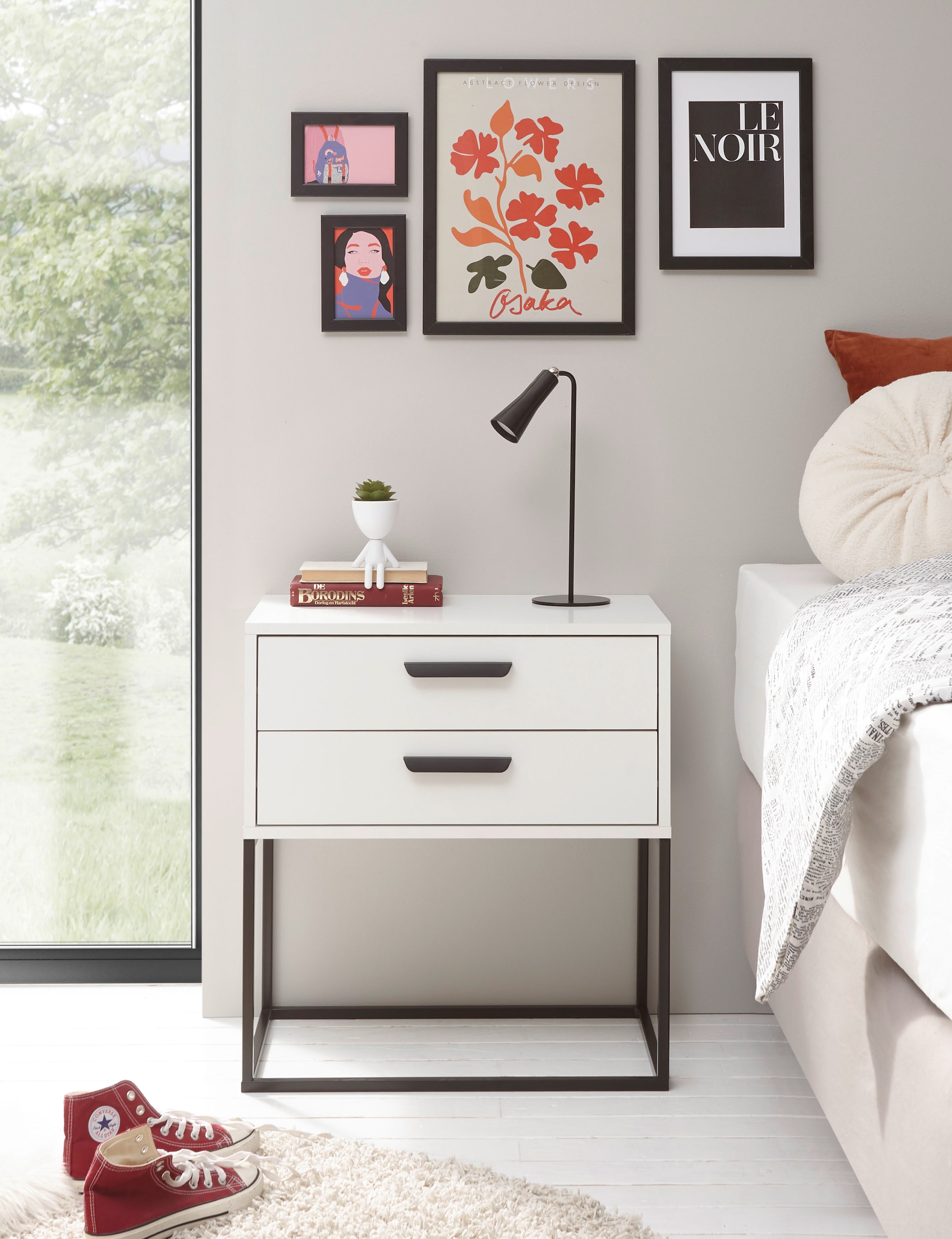 Schlafkontor Nachtkommode »Suna Kommode, Nachttisch, Nachtschrank« auf Metallgestell