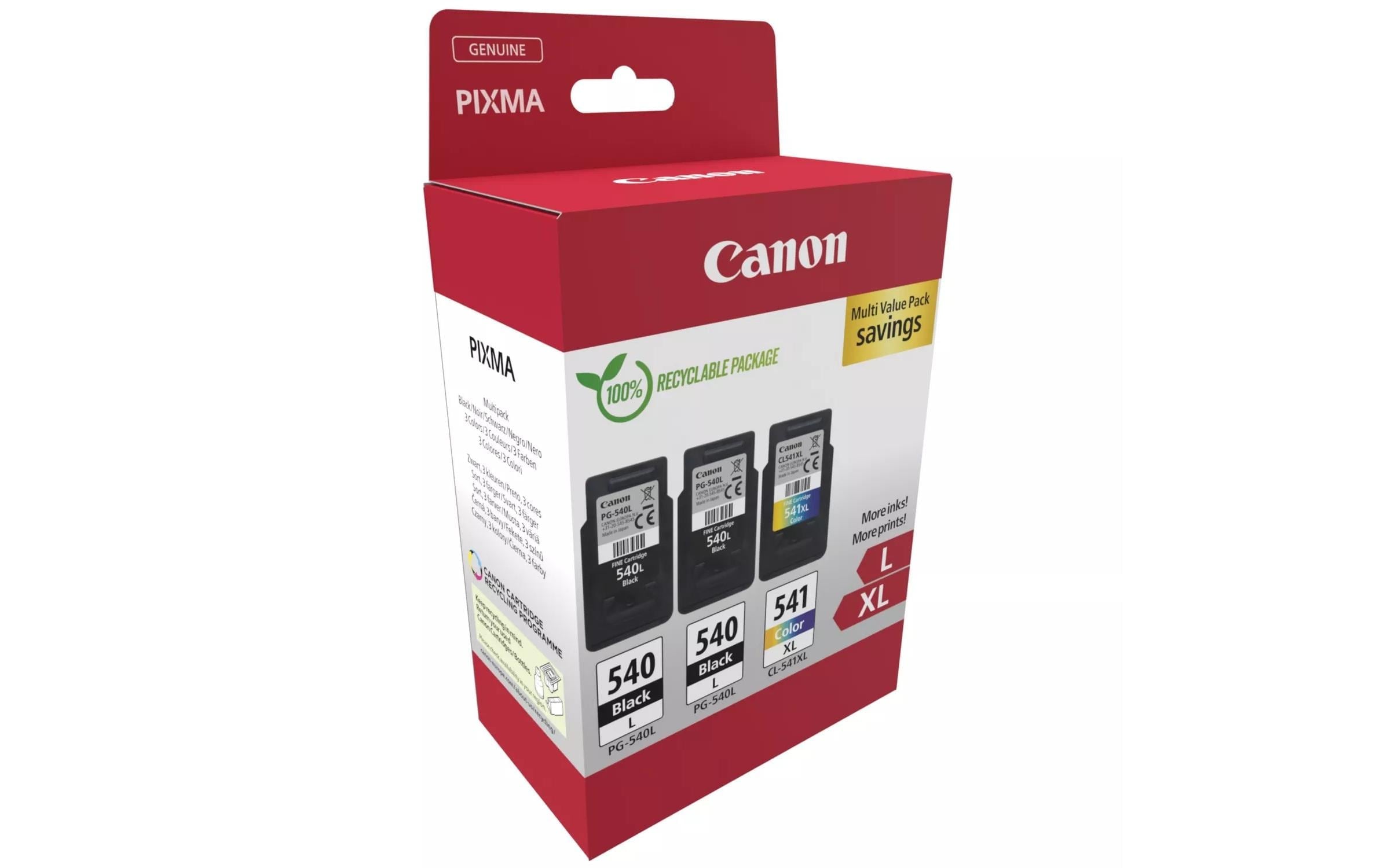Canon Cartouche d'encre »2xPG-540L/1xCL-541XL 3er Pack Black/Cyan/Magenta/Yellow«