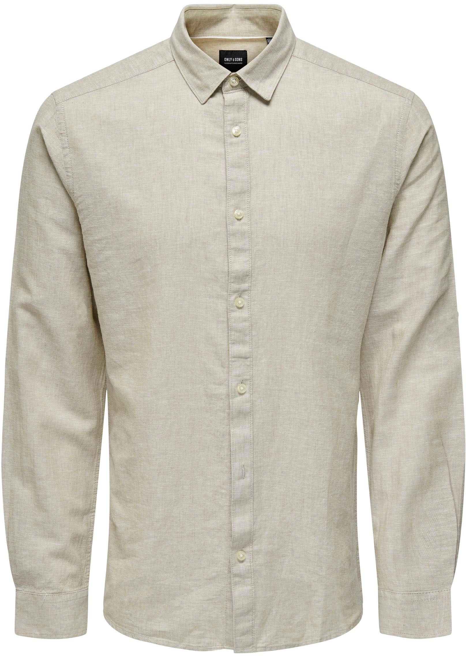 ONLY & SONS Langarmhemd »ONSCAIDEN LS SOLID LINEN SHIRT NOOS«