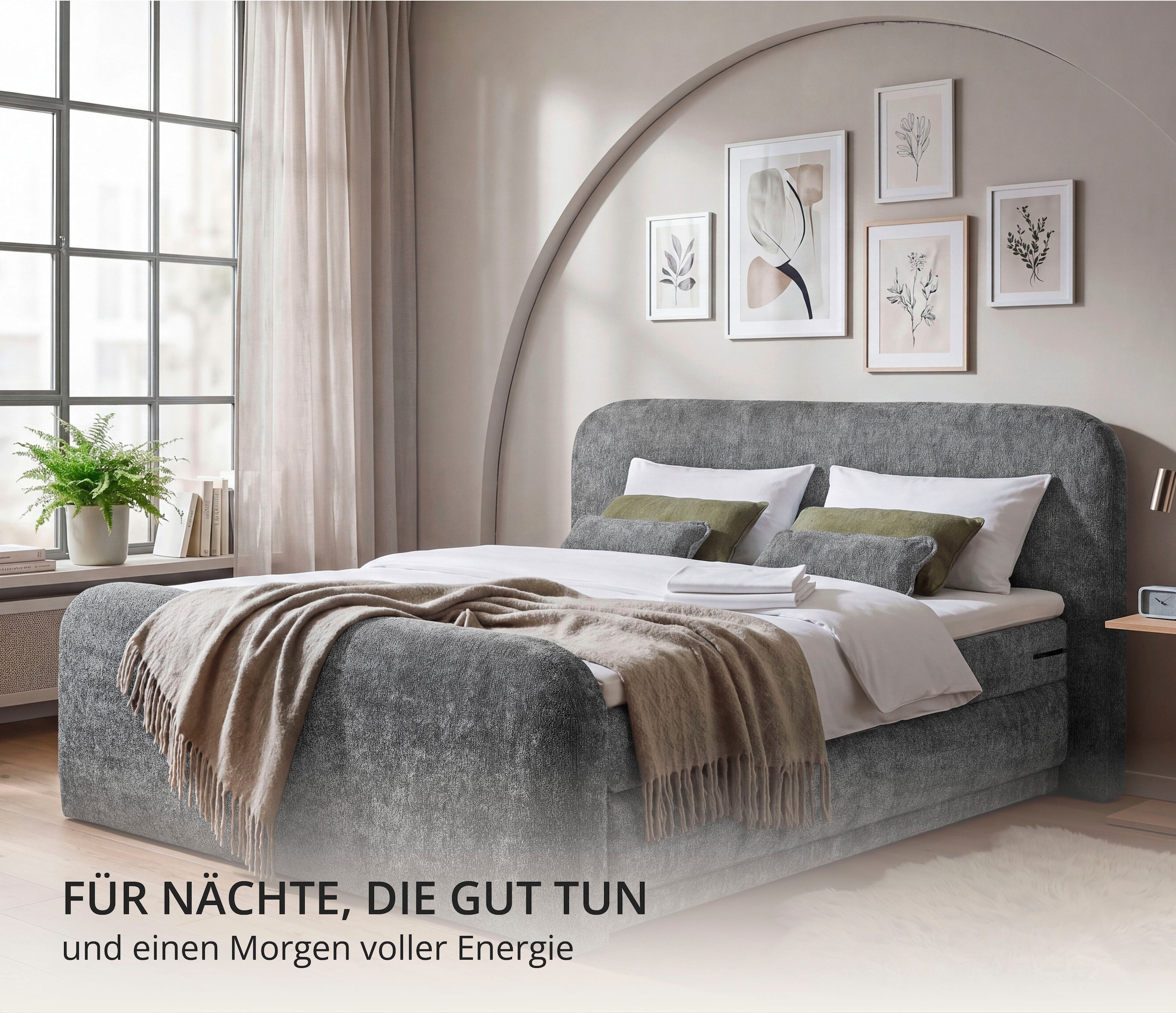 ED EXCITING DESIGN Boxspringbett »AROSA in der Breite 180cm, inkl. Bettkasten und Topper« inkl. Fussteil, in verschiedene Farben erhältlich
