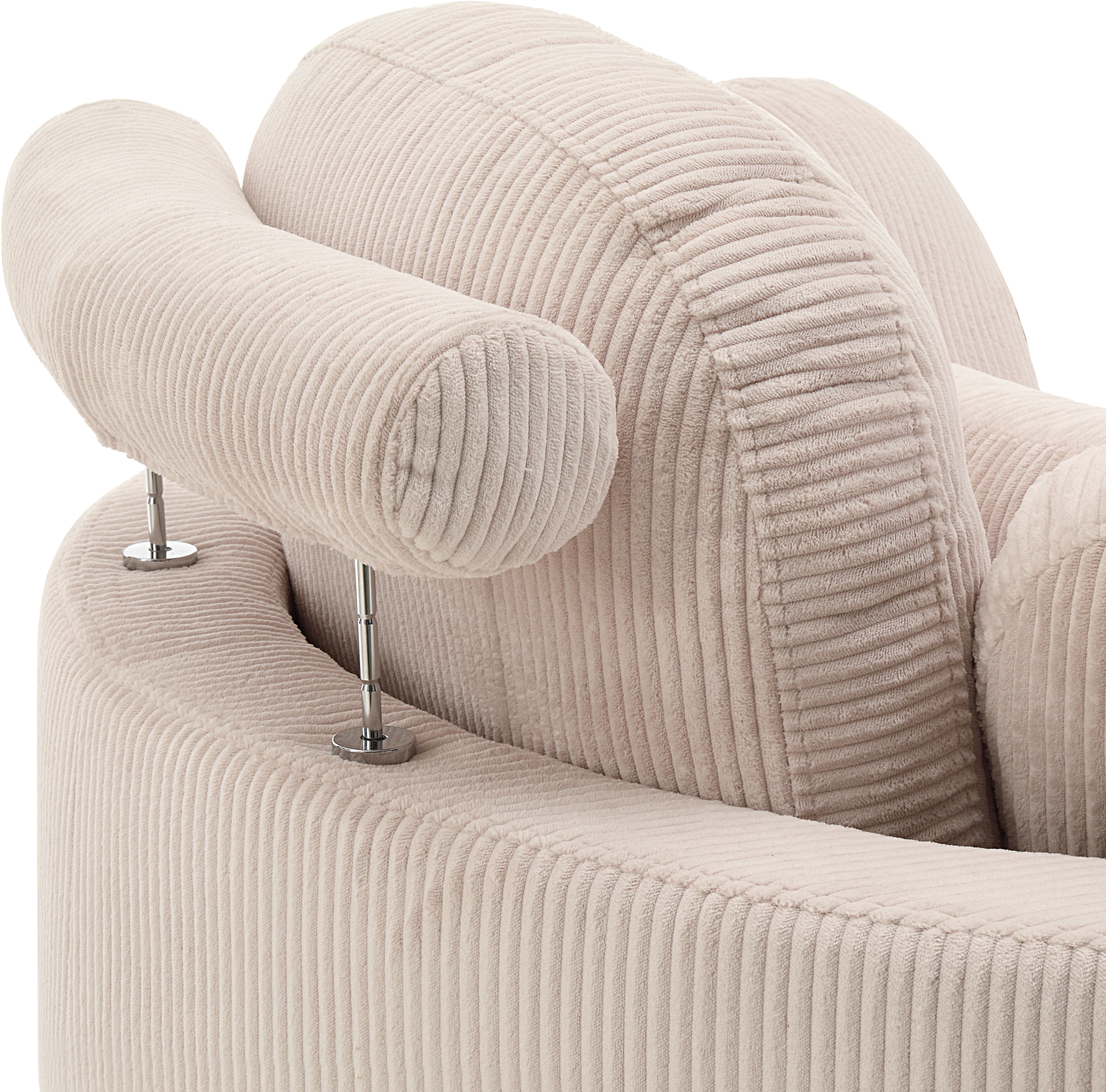 GOODproduct Canapé 2 places »Riko Sessel, B: 110 cm, Sitzhöhe: 44 cm« XXL- Sessel, mit Stauraumhocker, Rückenstütze & 4 Zierkissen
