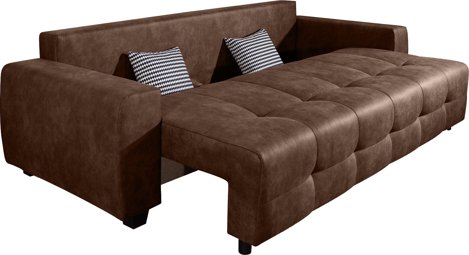 COLLECTION AB Canapé-lit »Bella, B: 241 cm, Liegefl. 142x194 cm« Bettfunktion, Bettkasten & 2 Zierkissen, Federkern