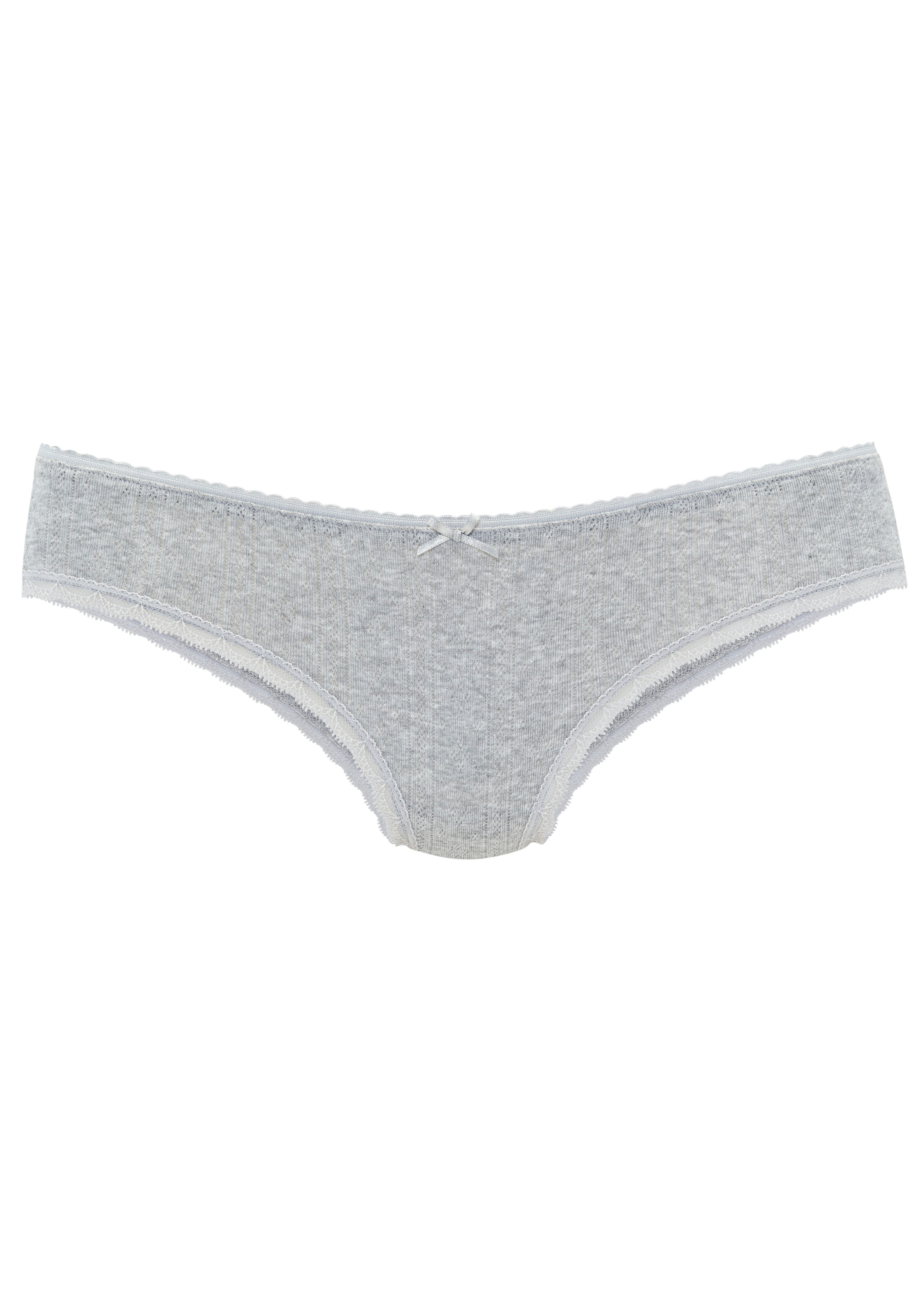 Vivance Brasilslip 3er-Pack,  aus feiner Pointelle-Ware mit Spitze, reine Baumwolle