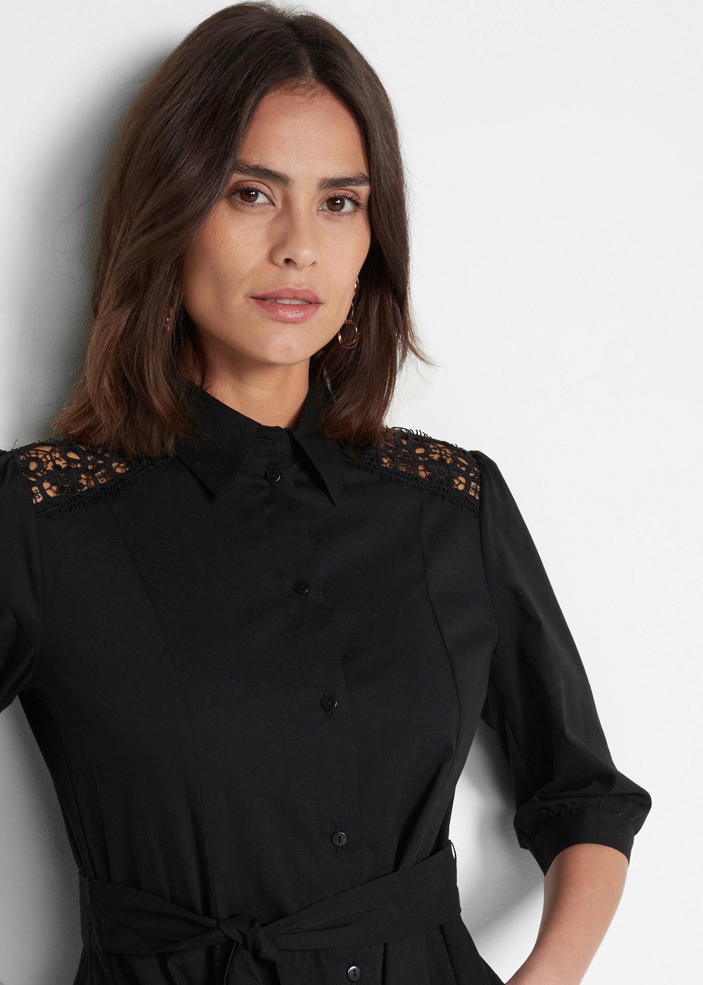 bonprix Robe 2 en 1 Ensemble, 2 tlg. pour mode business, en coton, coupe évasée