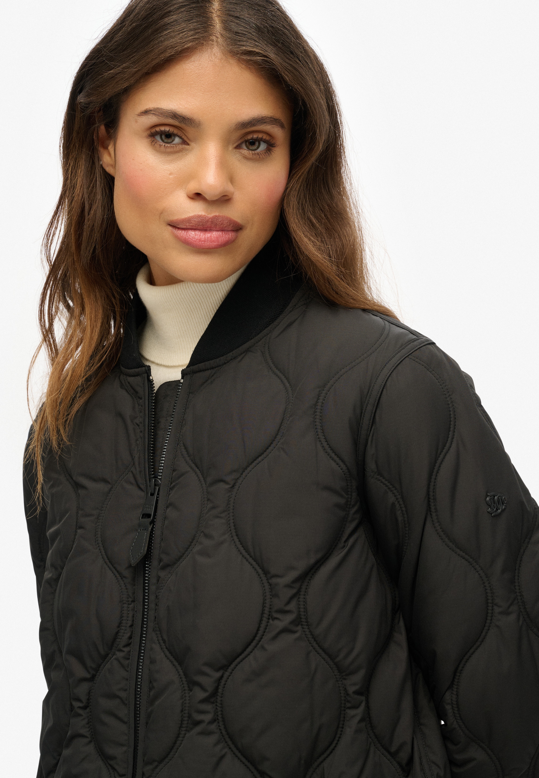 Superdry Steppjacke »LONG QUILTED LINER JACKET« ohne Kapuze