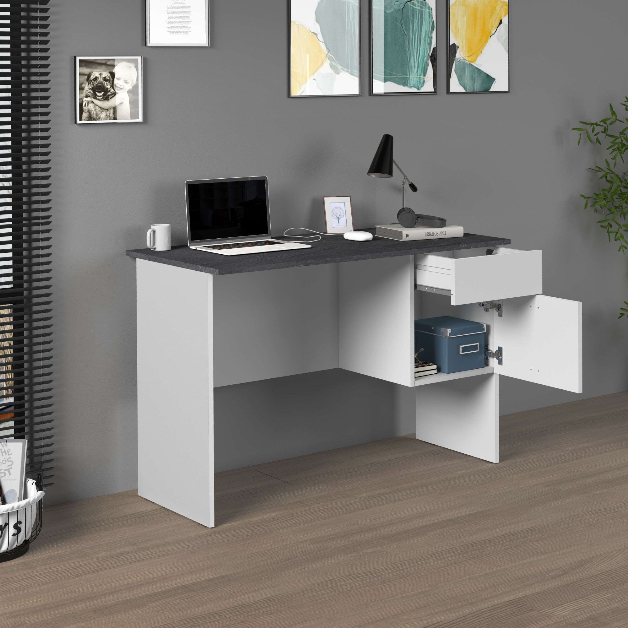 Home affaire Bureau »Sunrise, kleiner Computertisch, Bürotisch« mit 1 Tür & 1 Schublade, Tischplatte Breite 110 cm, Made in Italy