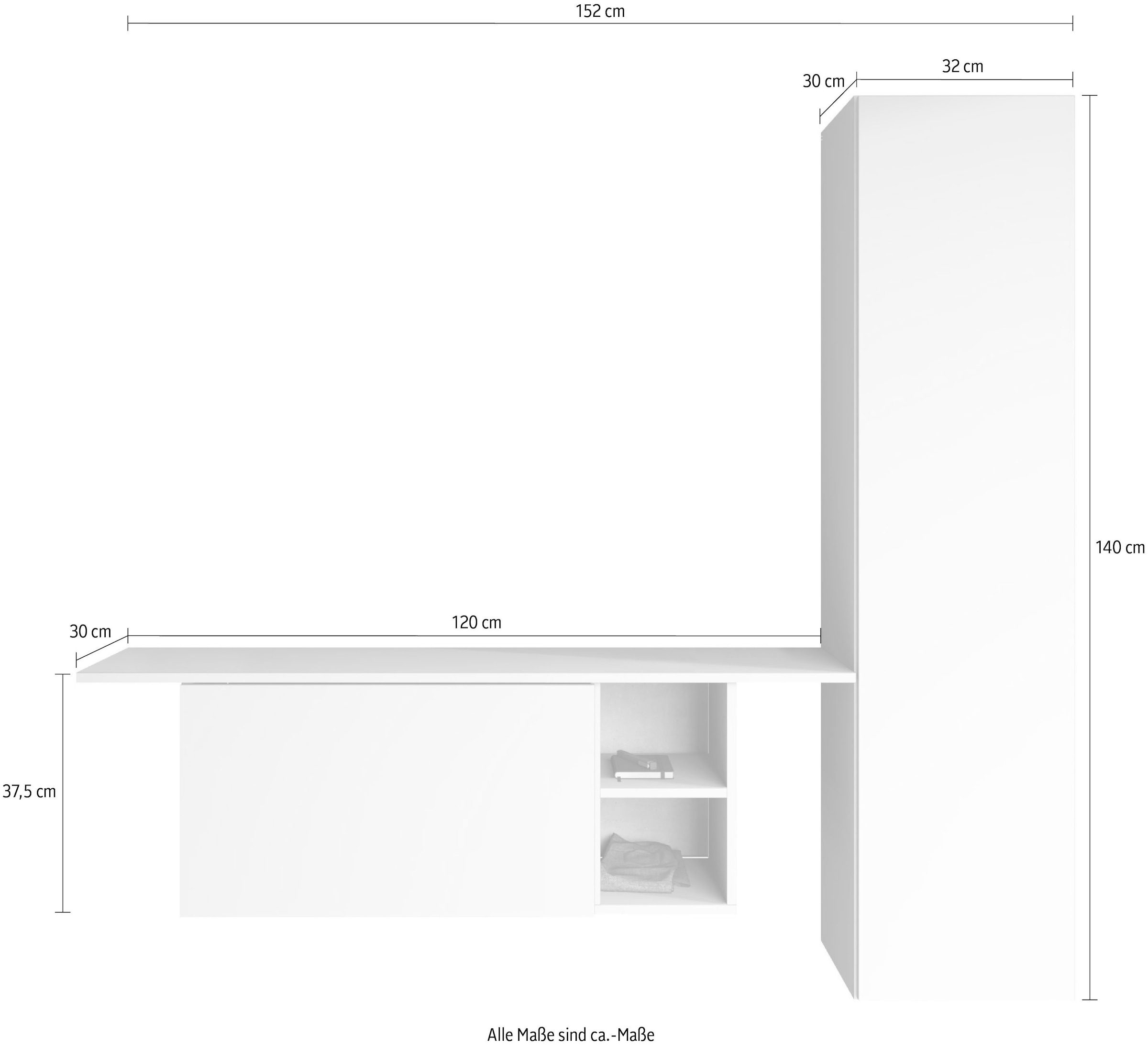 borchardt Möbel Ensemble de vestiaires »Toledo, moderne hängende Garderobe, Schminktisch mit Regalfächern« Ensemble d'épargne, 