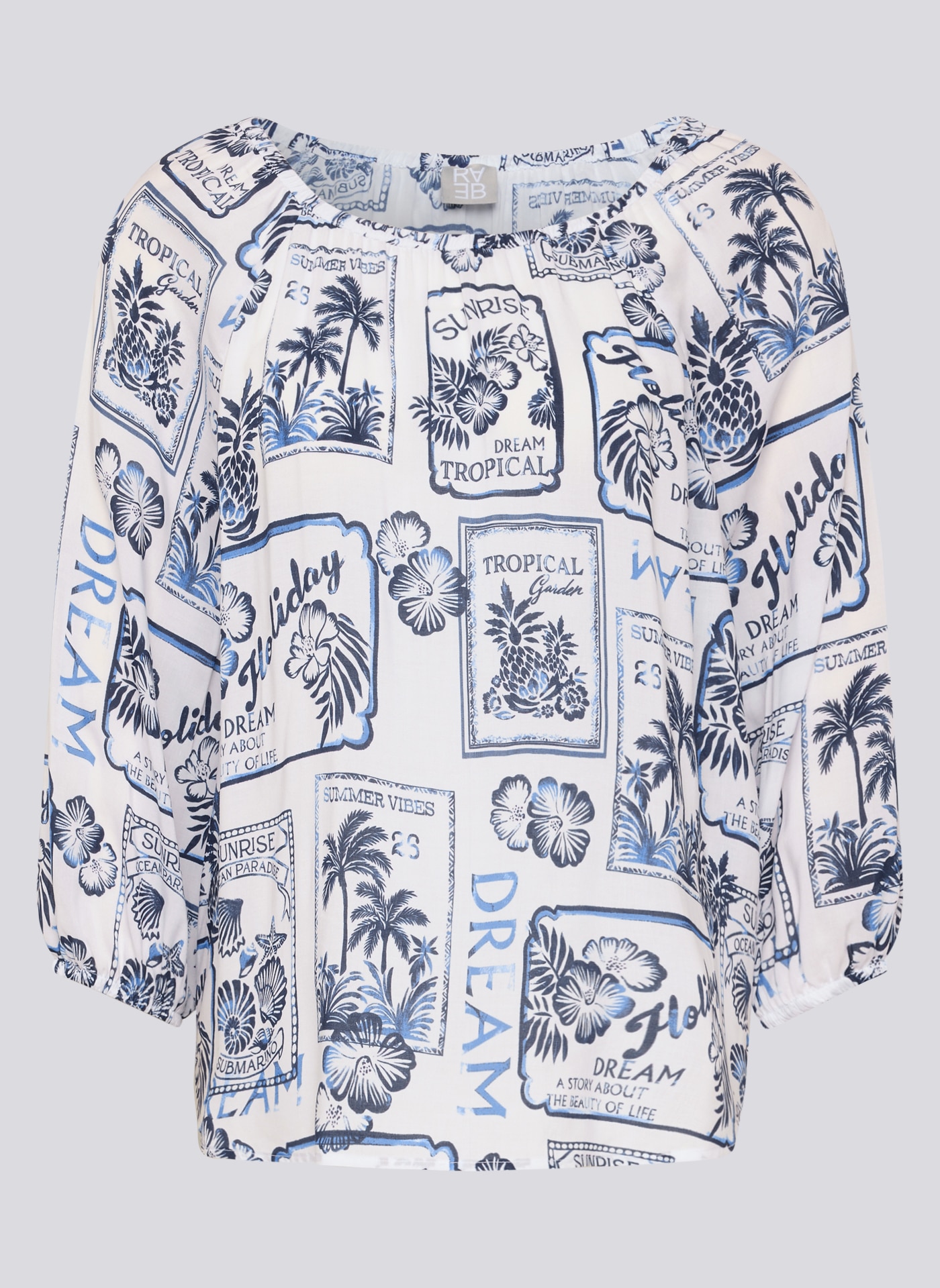 Rabe Schlupfbluse 3/4-Arm mit Allover-Druck