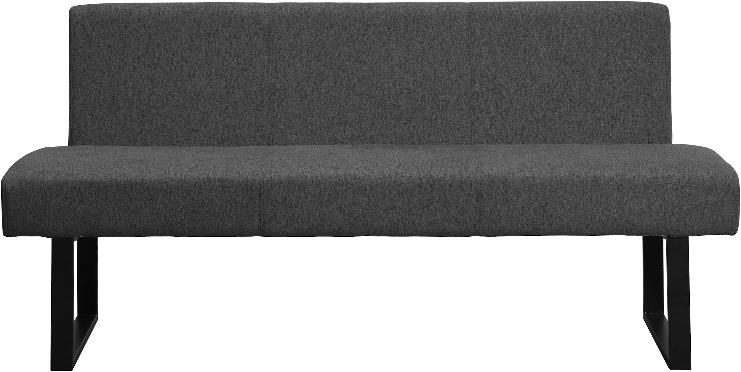 GOODproduct Banc rembourré »Gladio,« Banquette de salle à manger, banquette, banc,  avec ressorts ensachés, structure métal noir, largeur 148 cm