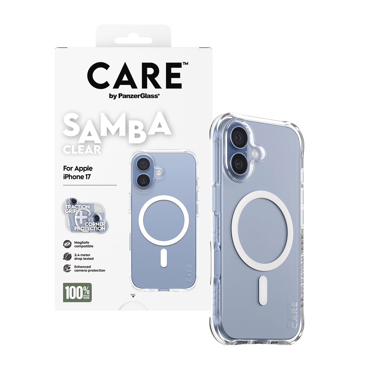 CARE by PanzerGlass Handyhülle »Samba MagSafe Case für Apple iPhone 17« Apple iPhone 17 Backcover, Schutzhülle, Handyschutzhülle, Case, Schutzcase, stossfest