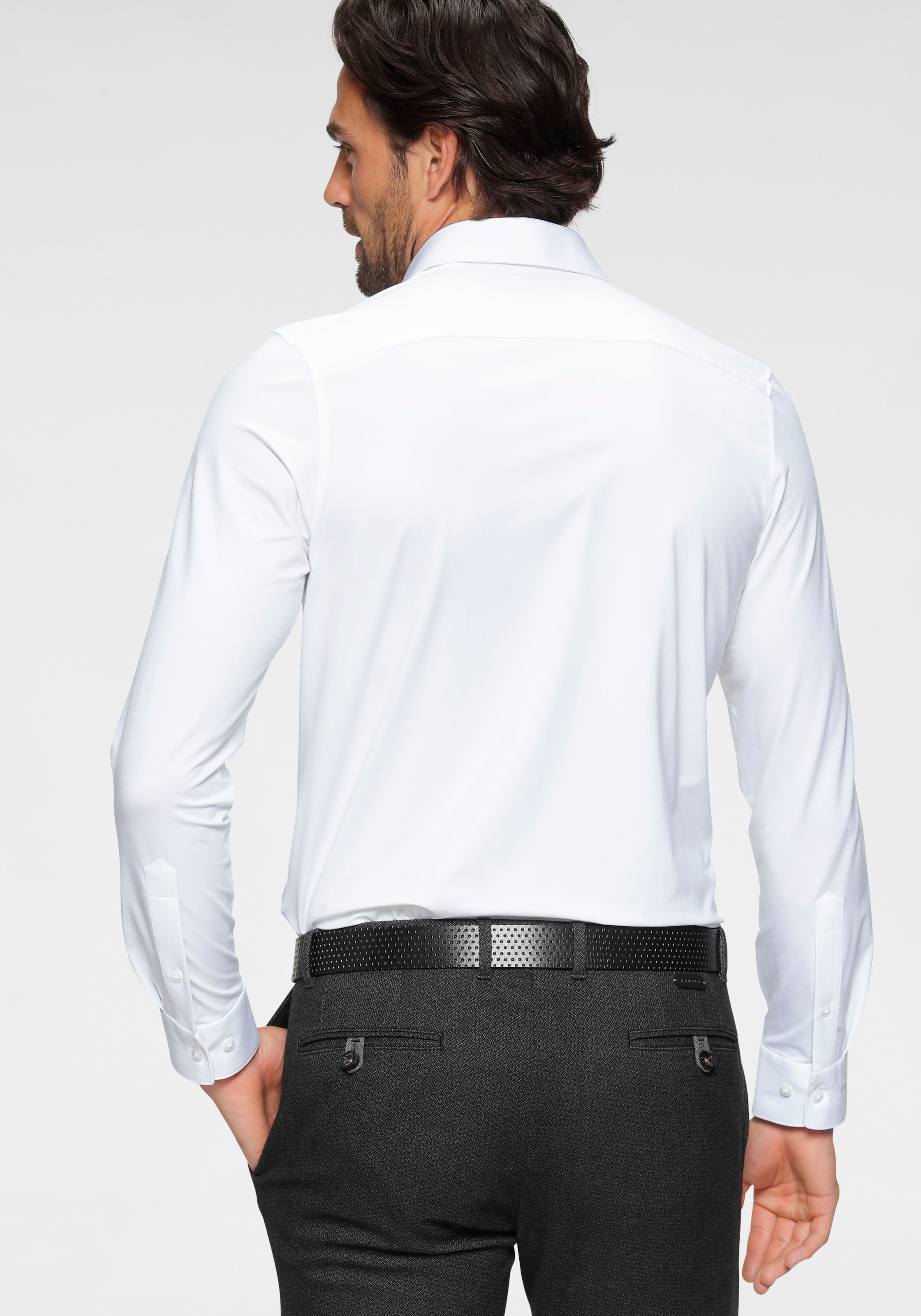 OLYMP Langarmhemd »Luxor 24/Seven modern fit Jerseyshirt« mit geruchshemmenden Materialeigenschaften