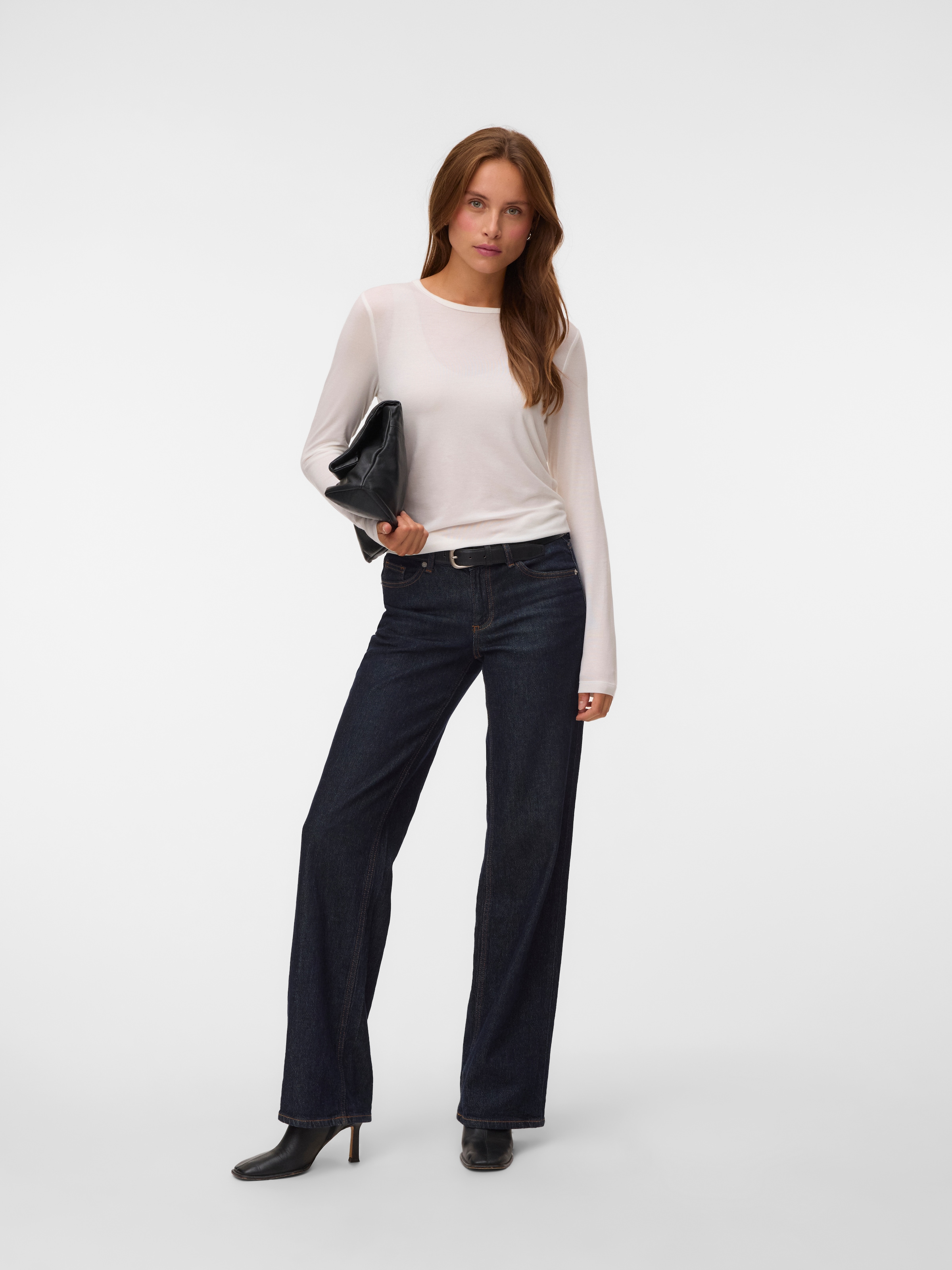 Vero Moda Langarmshirt »VMADA LS TOP JRS NOOS« Materialmix, regular fit