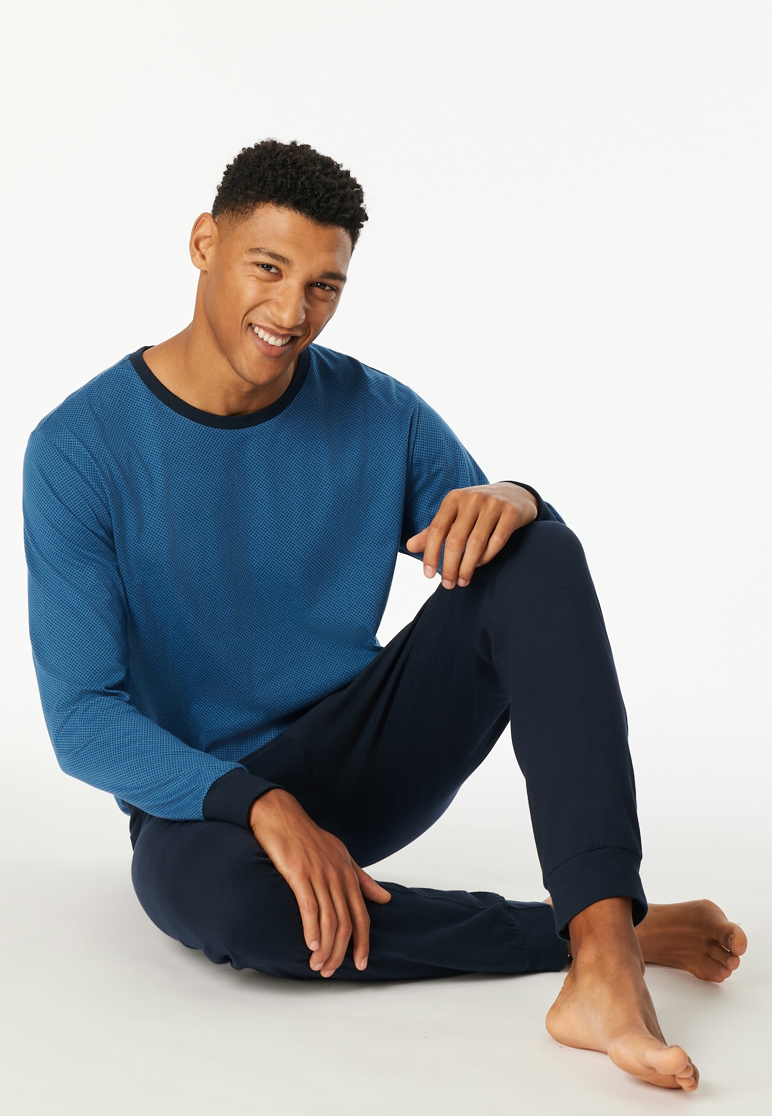 uncover by SCHIESSER Schlafanzug »Uncover Nightwear« 2 tlg. Langarm, Rundhals-Ausschnitt, Single Jersey-Qualität, weich