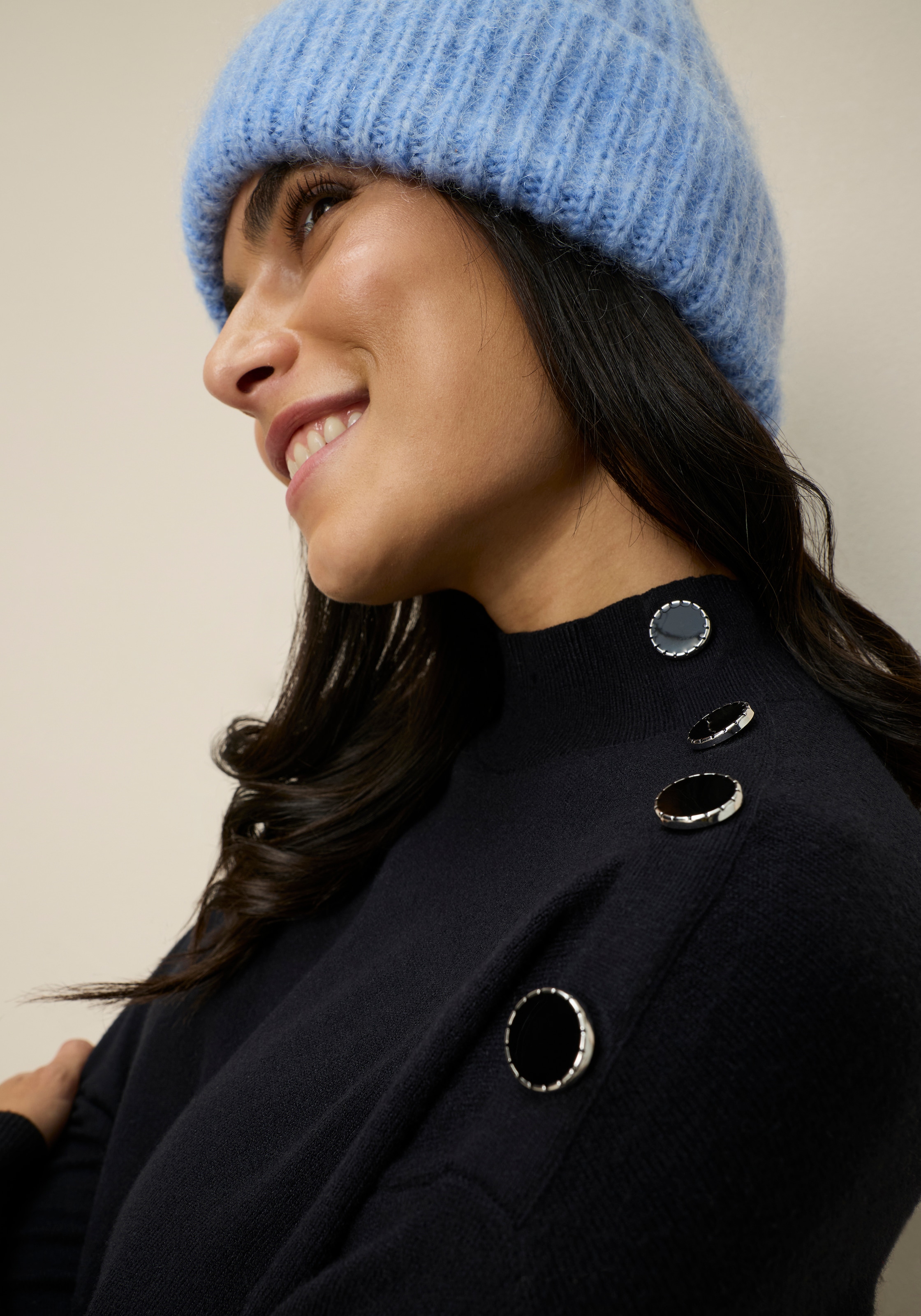 Tamaris Pull à col montant mit Knöpfen an der Schulter