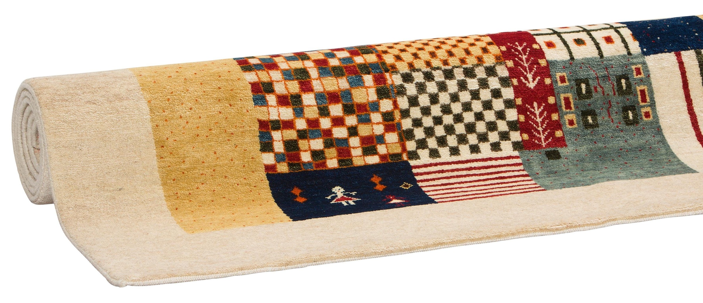 my home Tapis en laine »Felia« Rectangulaire 12 mm Höhe reine Wolle, handgewebt, mit Bordüre