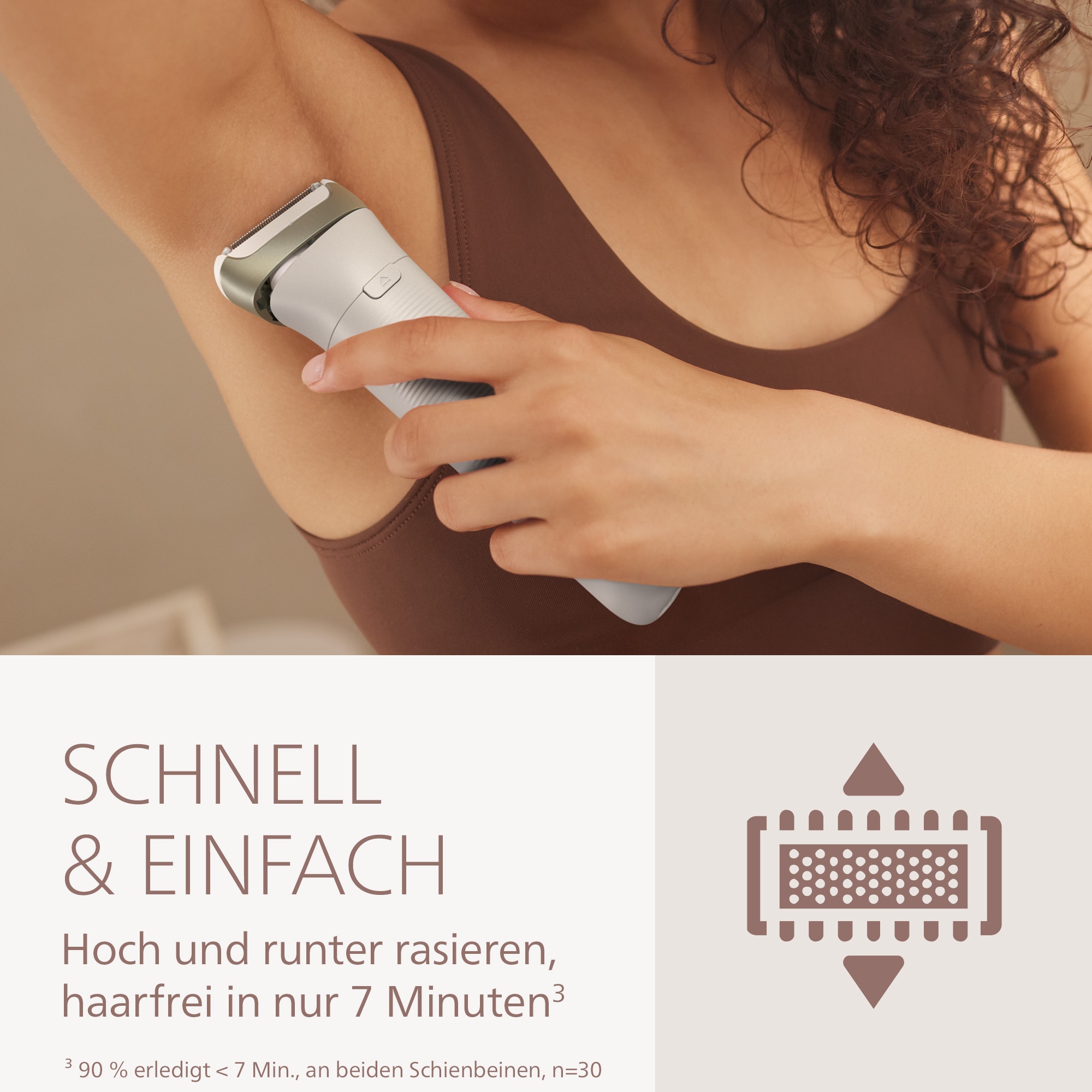 Philips Elektrorasierer »Lady Shaver Series 8000« 3 Stk. Aufsätze kabelloser Rasierer, nass und trocken, inkl. Trimmeraufsatz