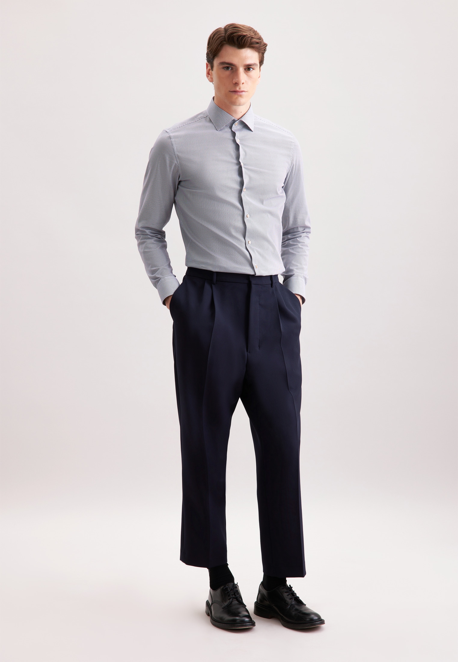 seidensticker Chemise d'affaires »Schwarze Rose« Slim 1/1 Kentkragen Druck