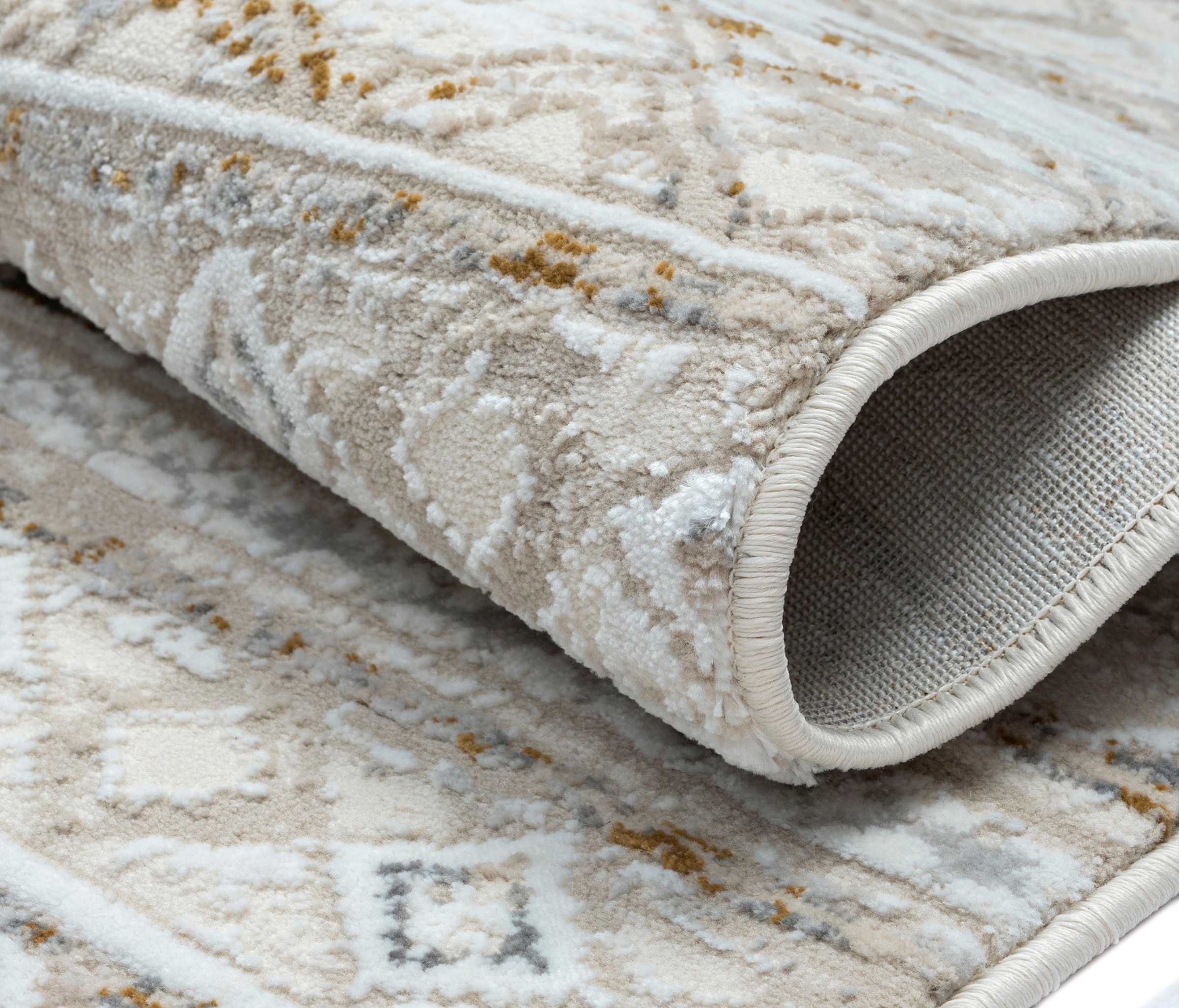 Myflair Möbel & Accessoires Teppich »My Nomady, LAGERRÄUMUNG!« rechteckig 10 mm Höhe Kurzflor, Scandi-Design, besonders weich durch Microfaser, mit Fransen