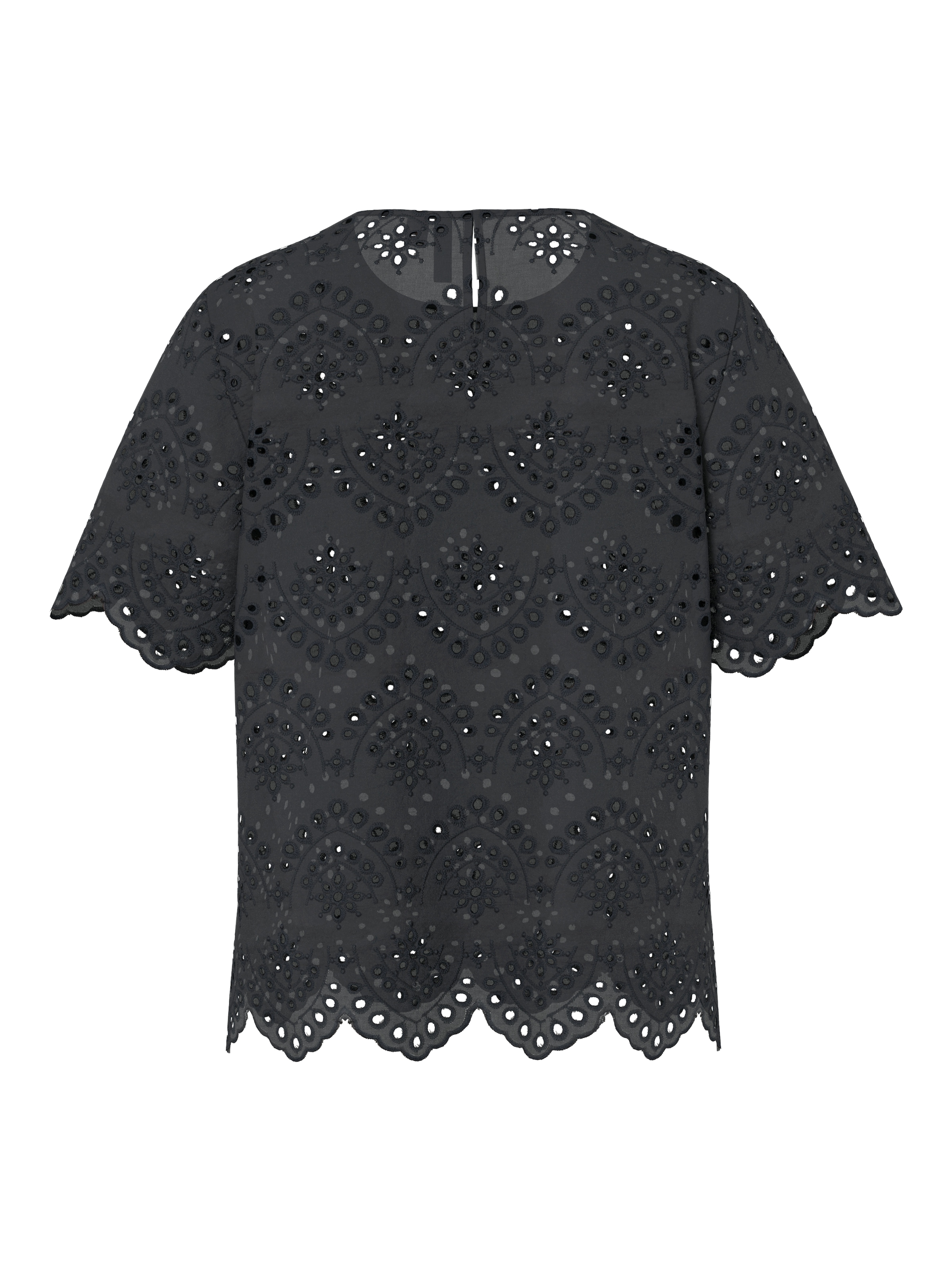 pieces Haut de chemise »PCVILDE SS TOP WVN NOOS« avec broderie ajourée intégrale