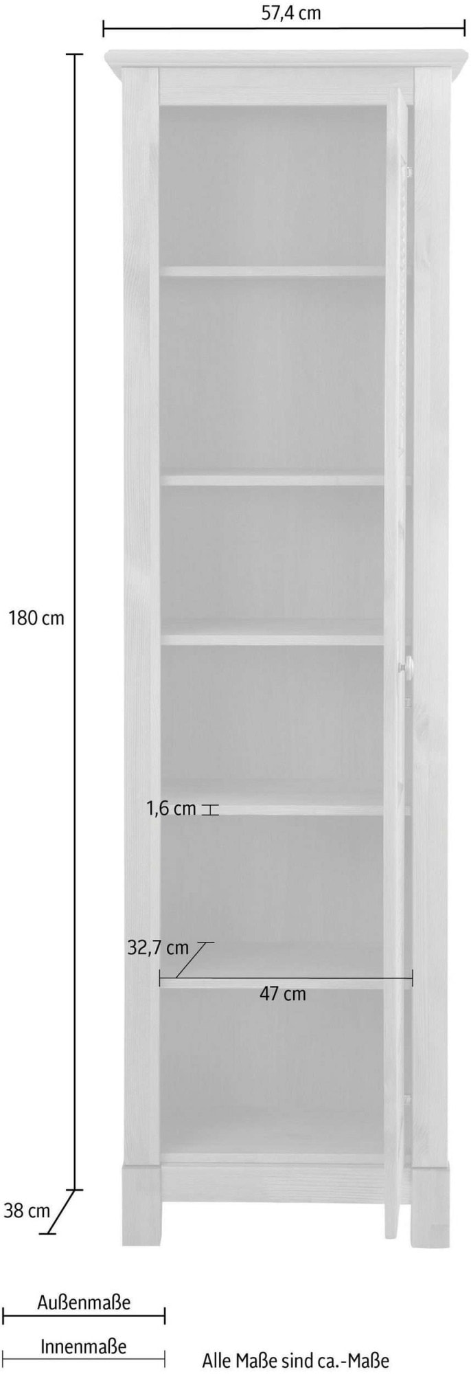 GOODproduct Vitrines »Rauna Vitrinenschrank, Stauraumchrank« hauteur 180 cm, en pin massif, certifié FSC®