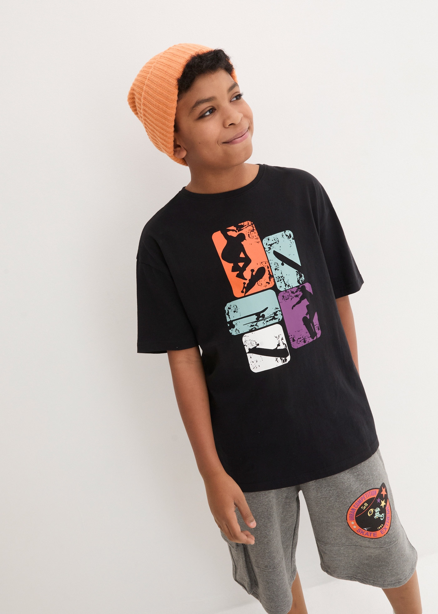 bonprix T-shirt »T-Shirt aus reiner Baumwolle« coupe ample, manches courtes, en coton pur