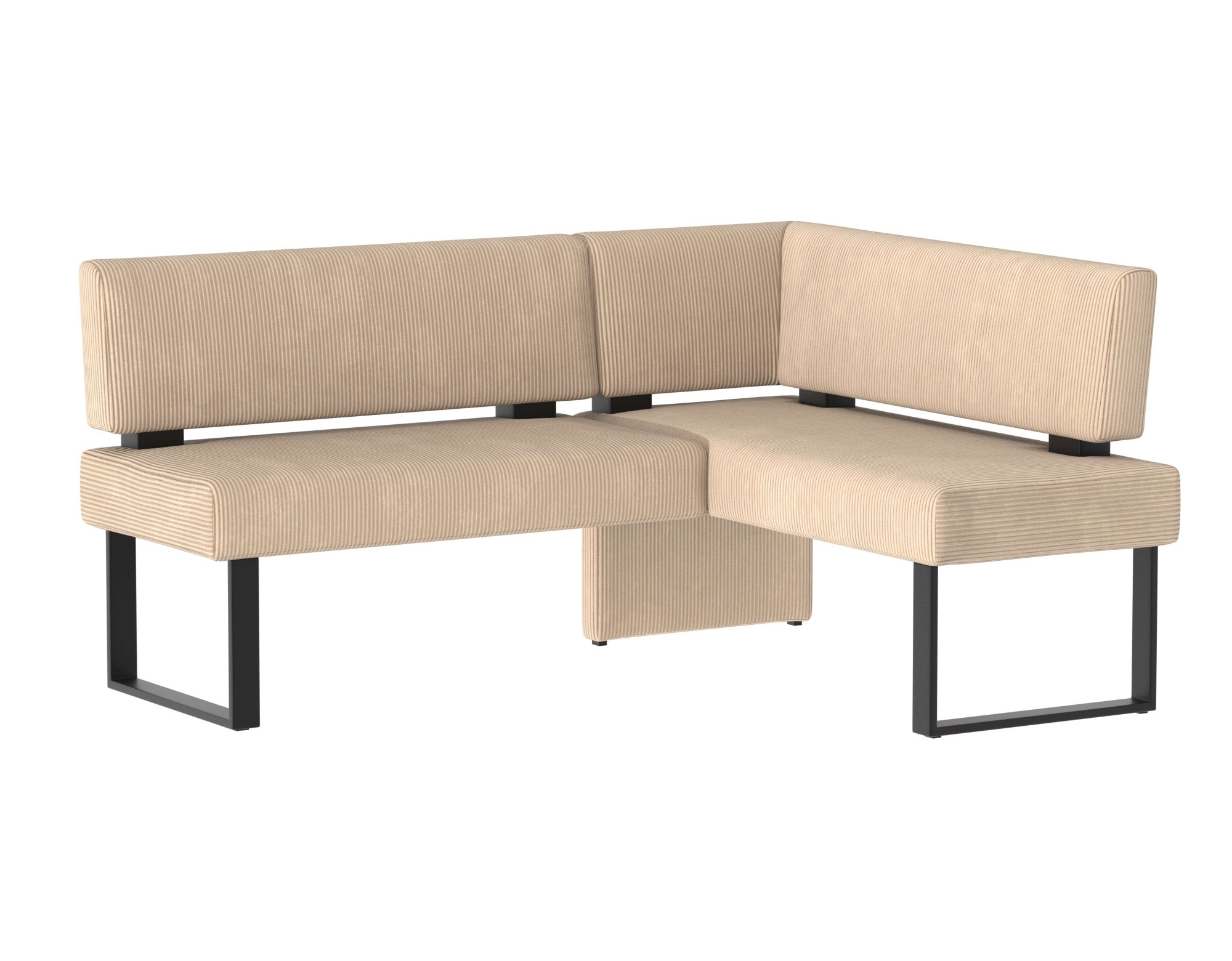 GOODproduct Ensemble de bancs d'angle »Oliver« Set, 4-tlg, 4 cuis tlg. Eckbank mit Wellenunterfederung im Sitz, Tisch Massiv Eiche