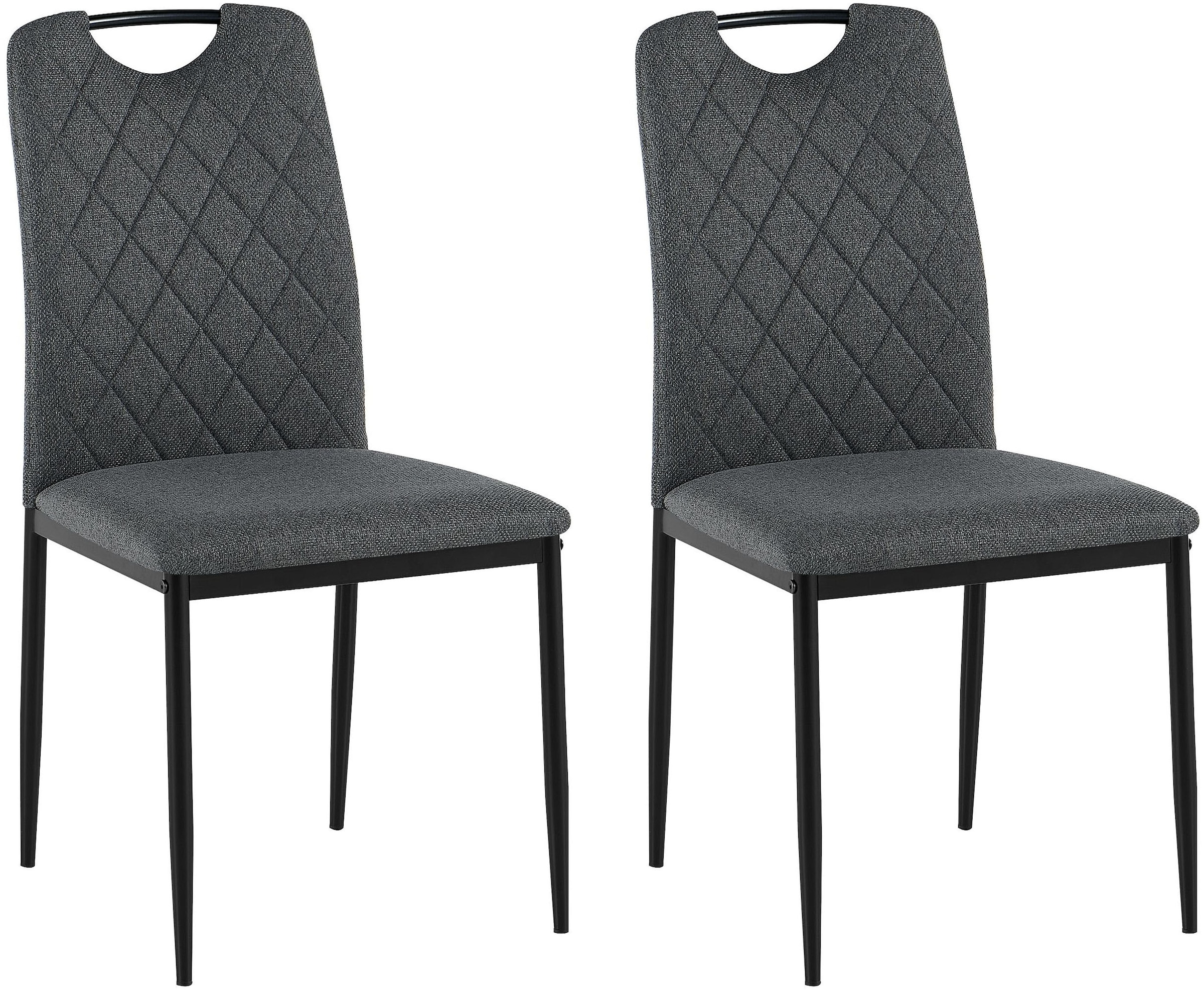 GOODproduct Chaise de salle à manger »Rom« (Ensemble) 2 cuisbequemer Stuhl mit hochwertigem Stoffbezug und Griff im Rücken