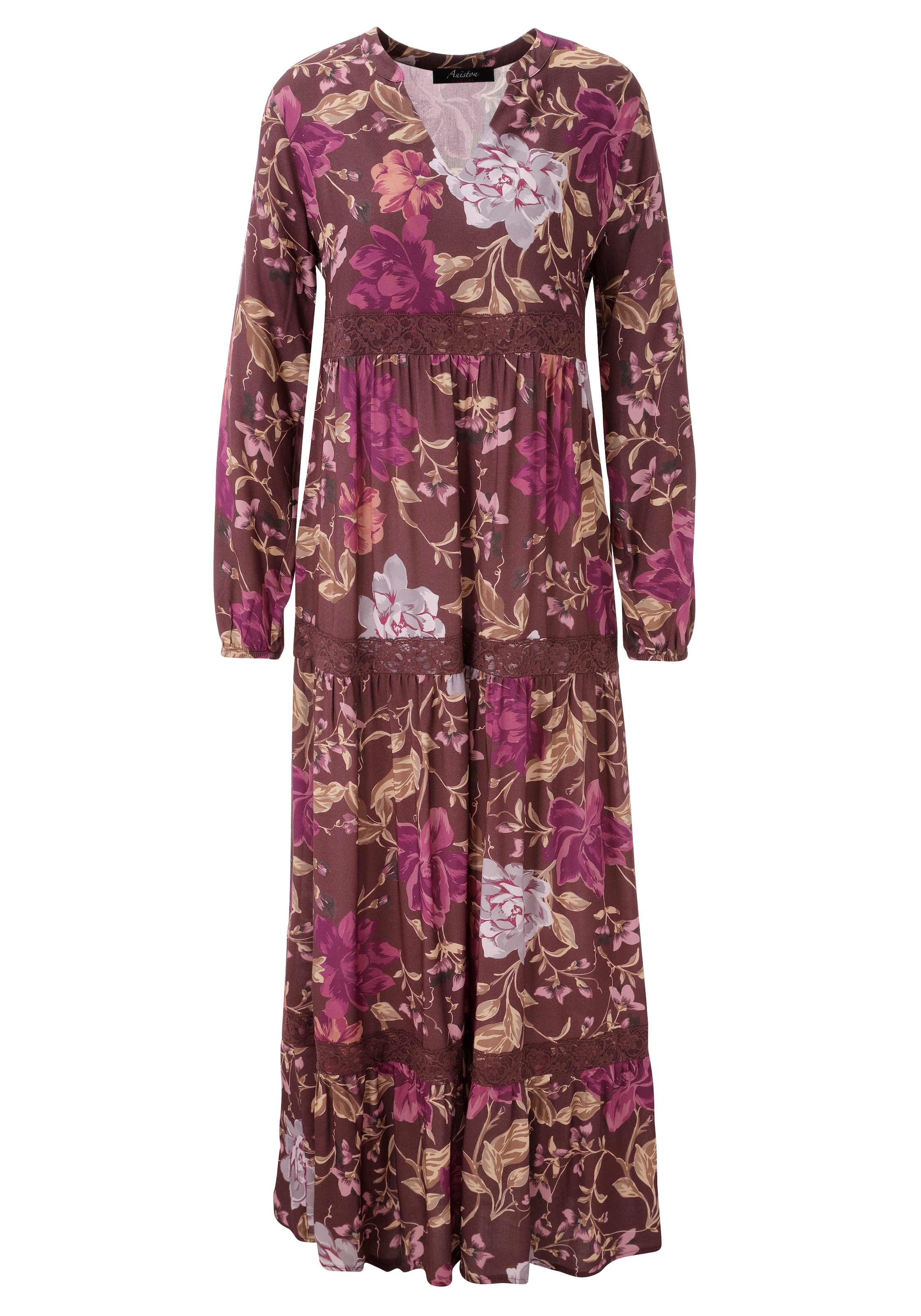 Aniston CASUAL Maxi robe orné de bordures en dentelle - NOUVELLE COLLECTION
