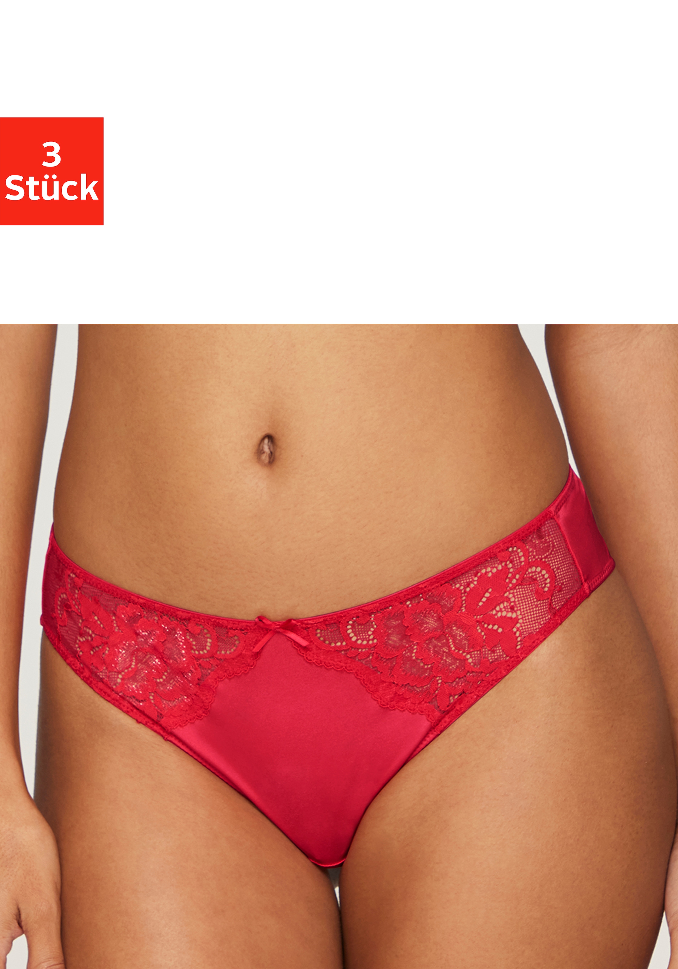 petite fleur by Lascana Slip Paquet, 3 pièces,  avec dentelle florale et microtouch doux