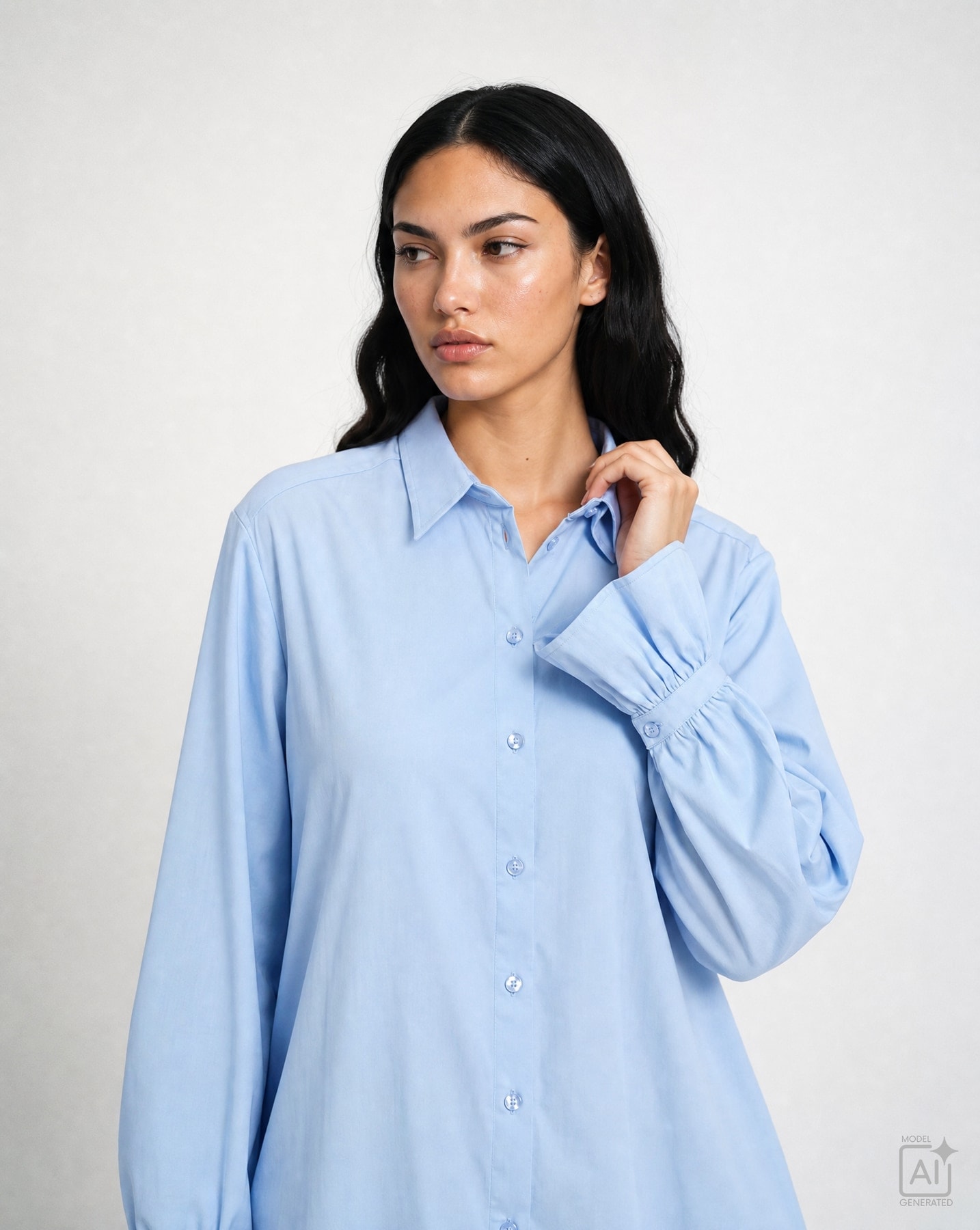 Smith & Soul Blouse chemise mit Volant-Ärmeln, elastischer Baumwollmix
