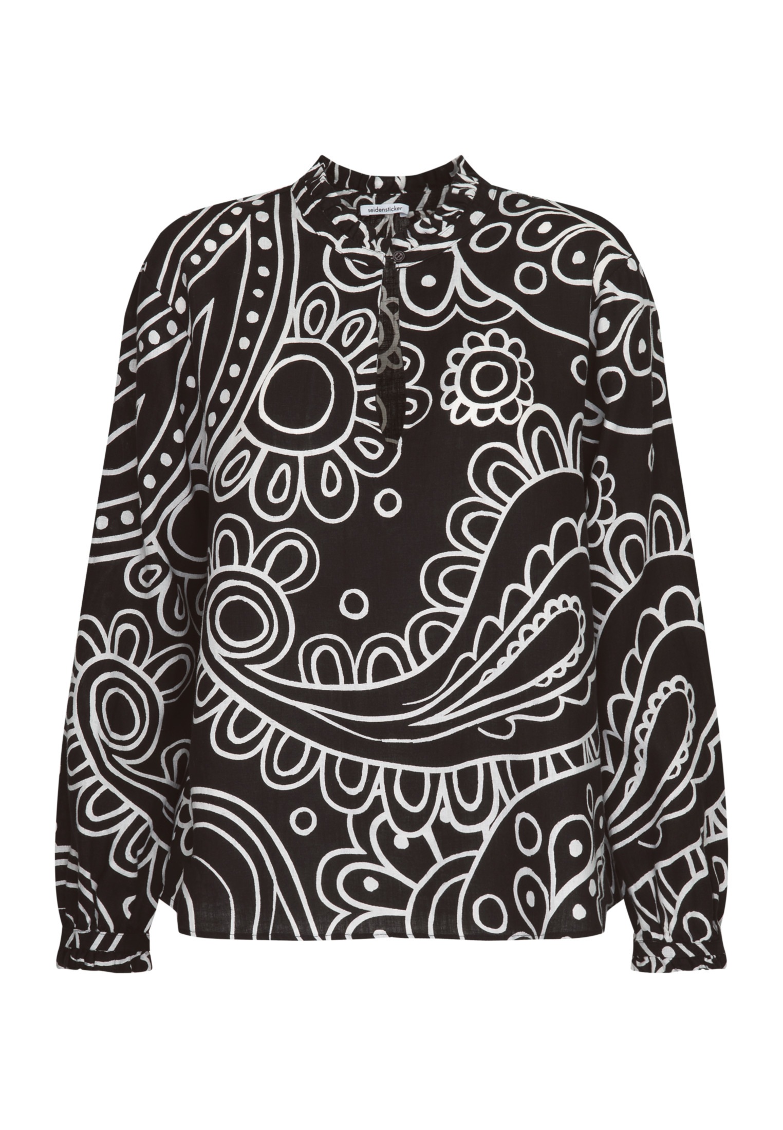 seidensticker Blouse classique »Schwarze Rose« 1/1 Rundhals Paisley