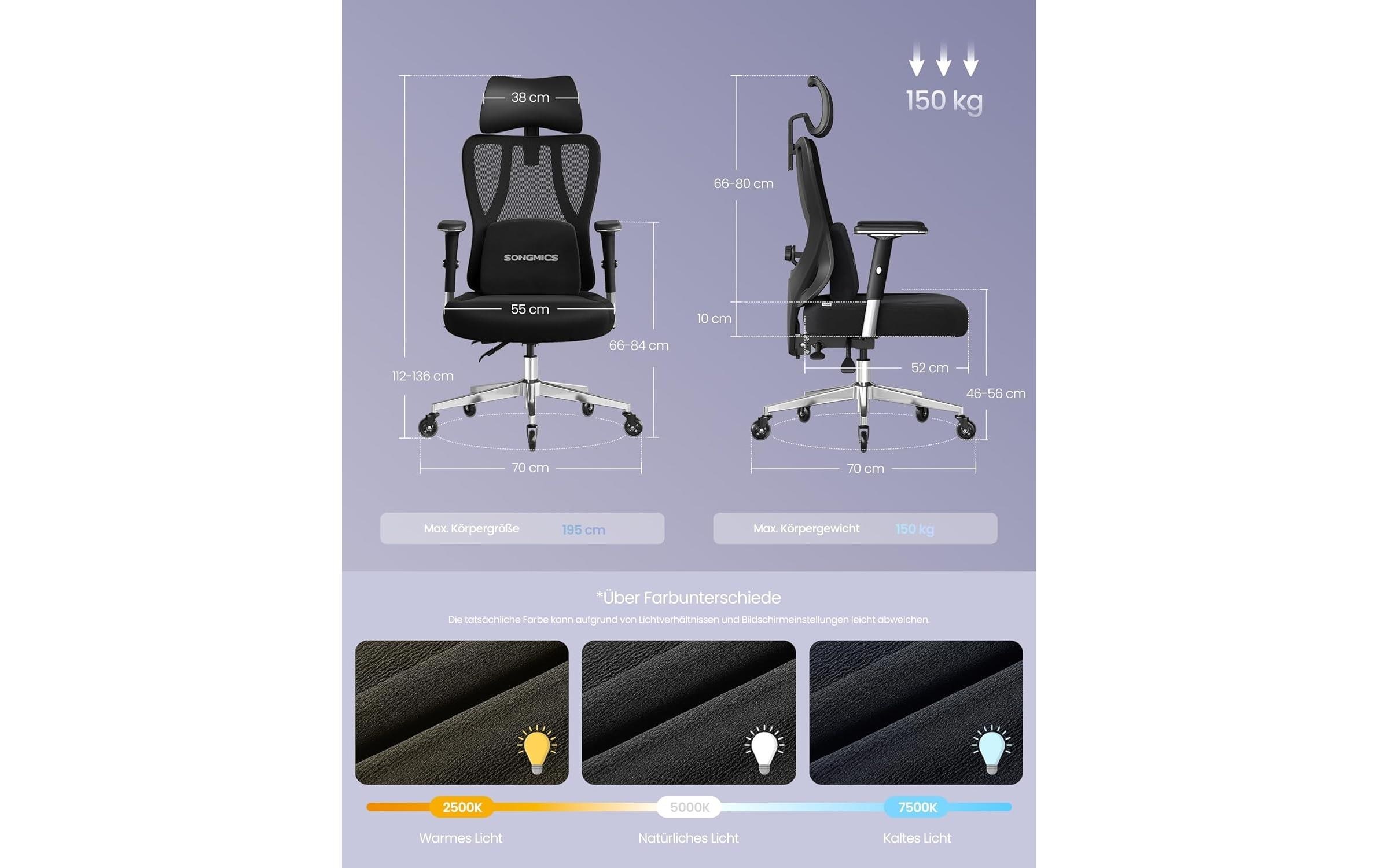 SONGMICS Chaise de bureau »mit Armlehnen« ()