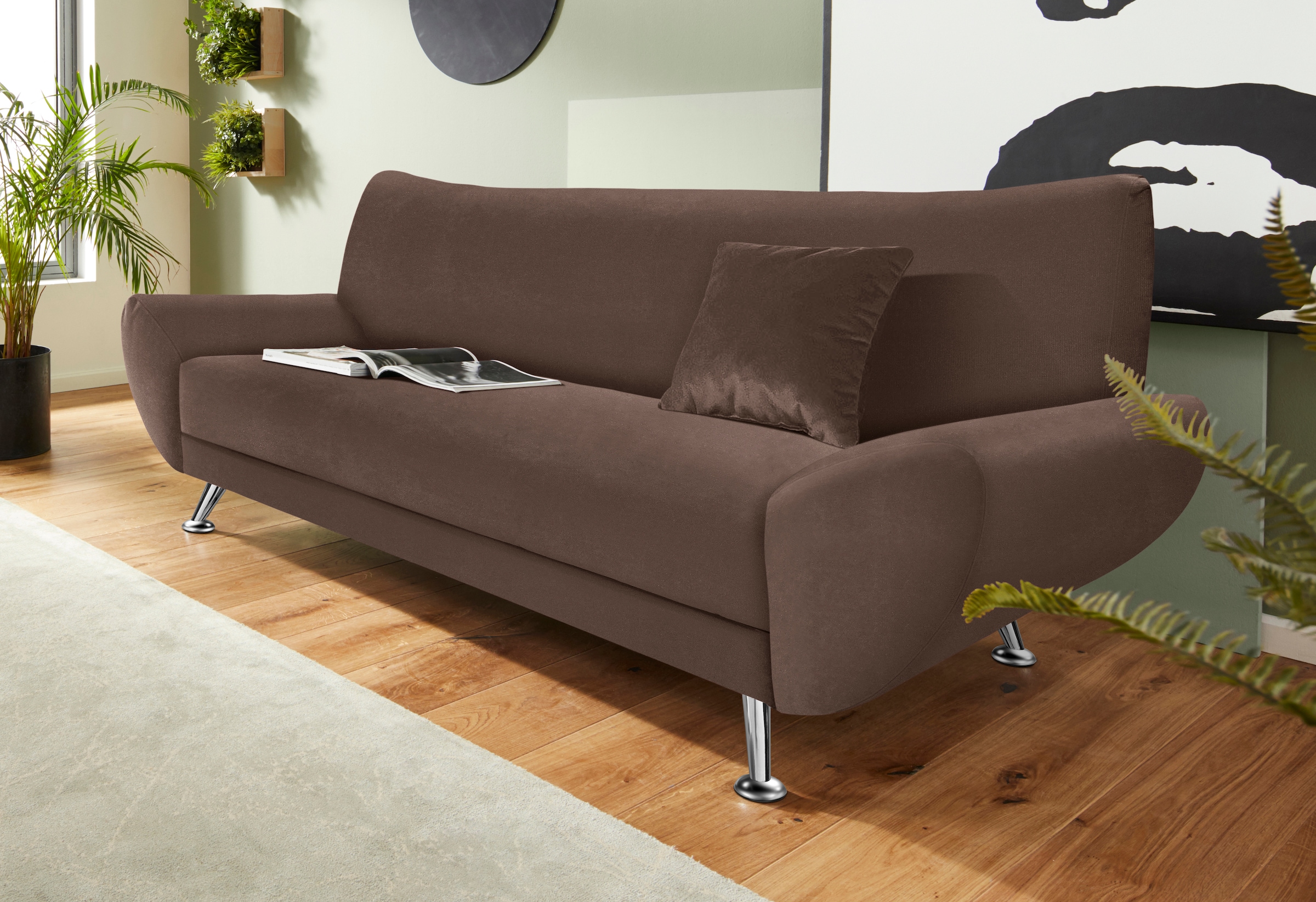 Home affaire 3-places »Saltare elegant & komfortabel, toller Designfuss, bequem, Breite 205cm«