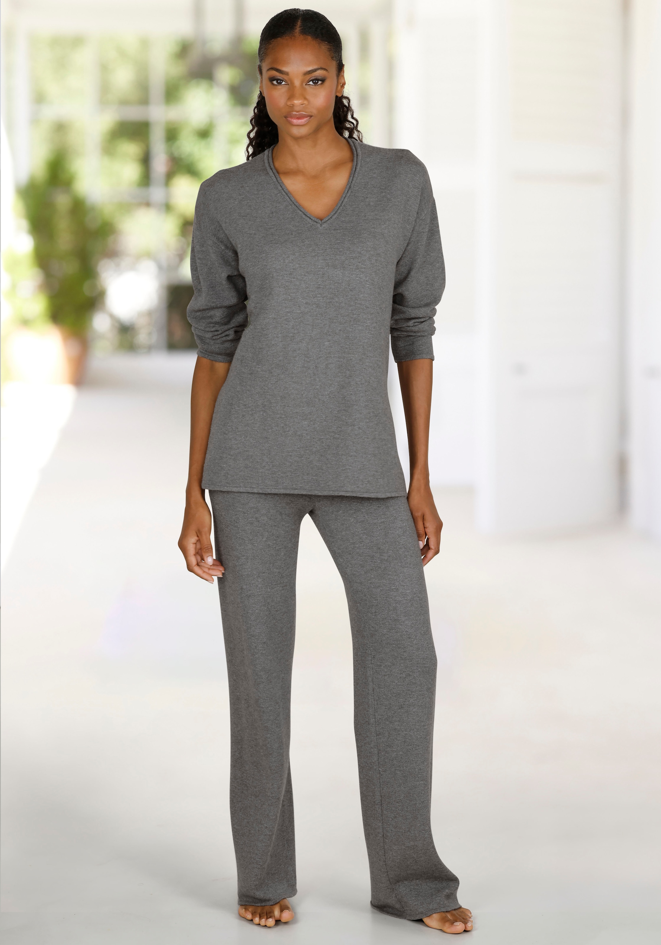 LASCANA Pantalon en tricot  lässig aus hochwertigem Strick, Loungewear