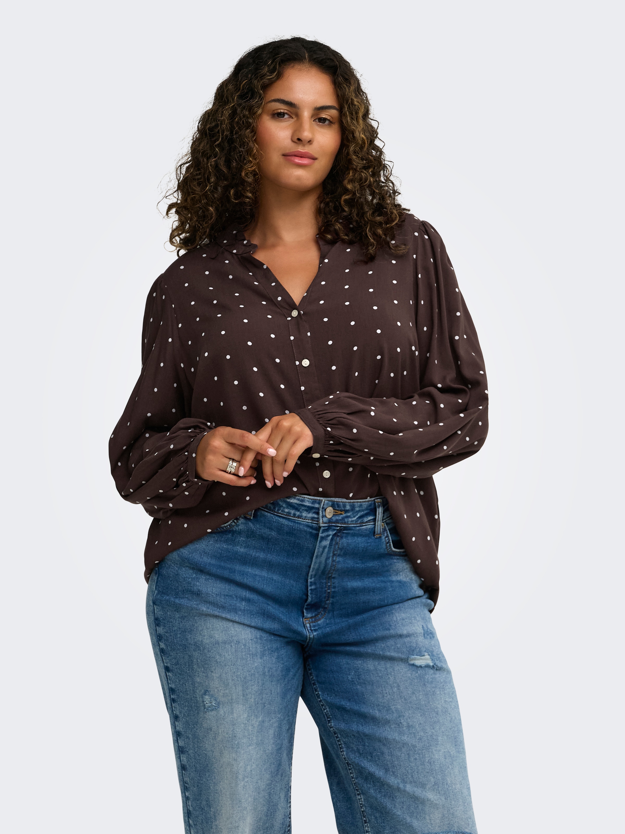 ONLY CARMAKOMA Druckbluse »CARRAYA L/S SHIRT WVN NOOS« Viskose, regular fit