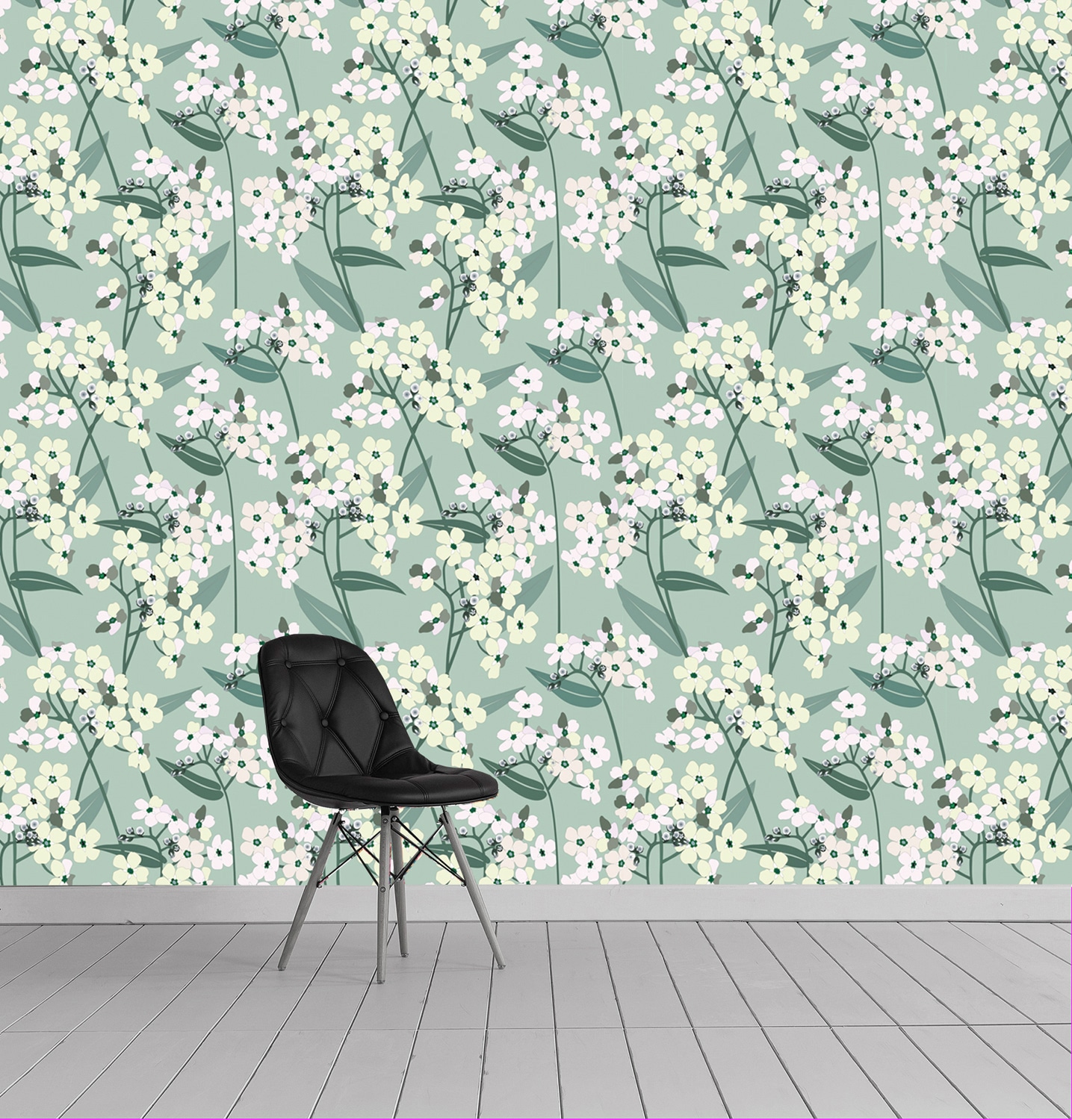 queence Vinyltapete »Alfie« Motiv | bedruckt | botanisch | floral | gemustert | natürlich glatt 90x250cm, selbstklebend, kinderleichte Anbringung, , Sticker