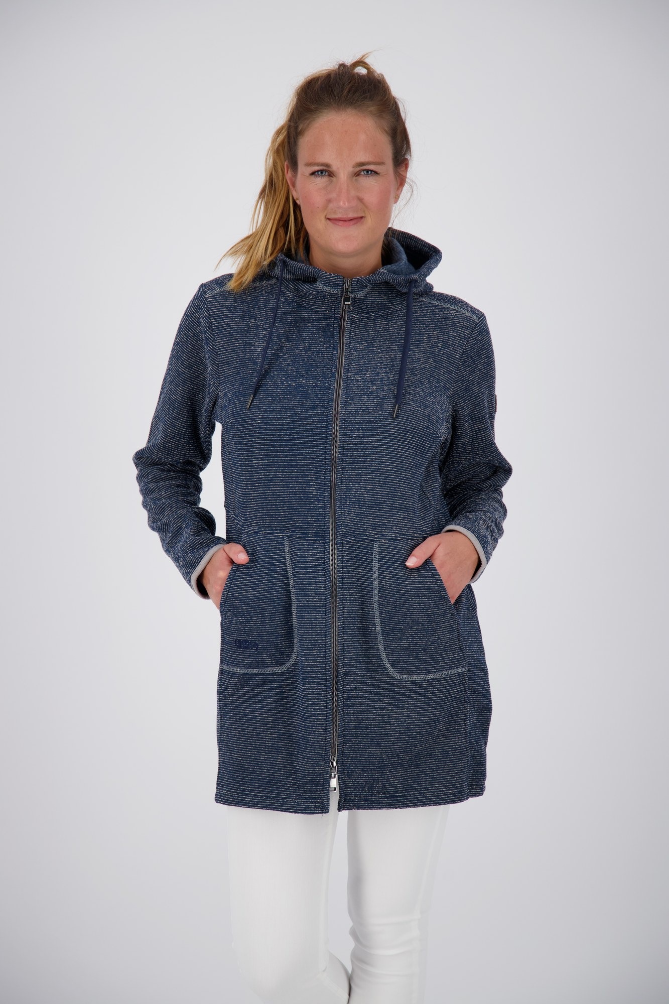 DEPROC Active Manteau en tricot »KENNEWICK II LONG« manteau en maille fine exceptionnel avec détails contrastés