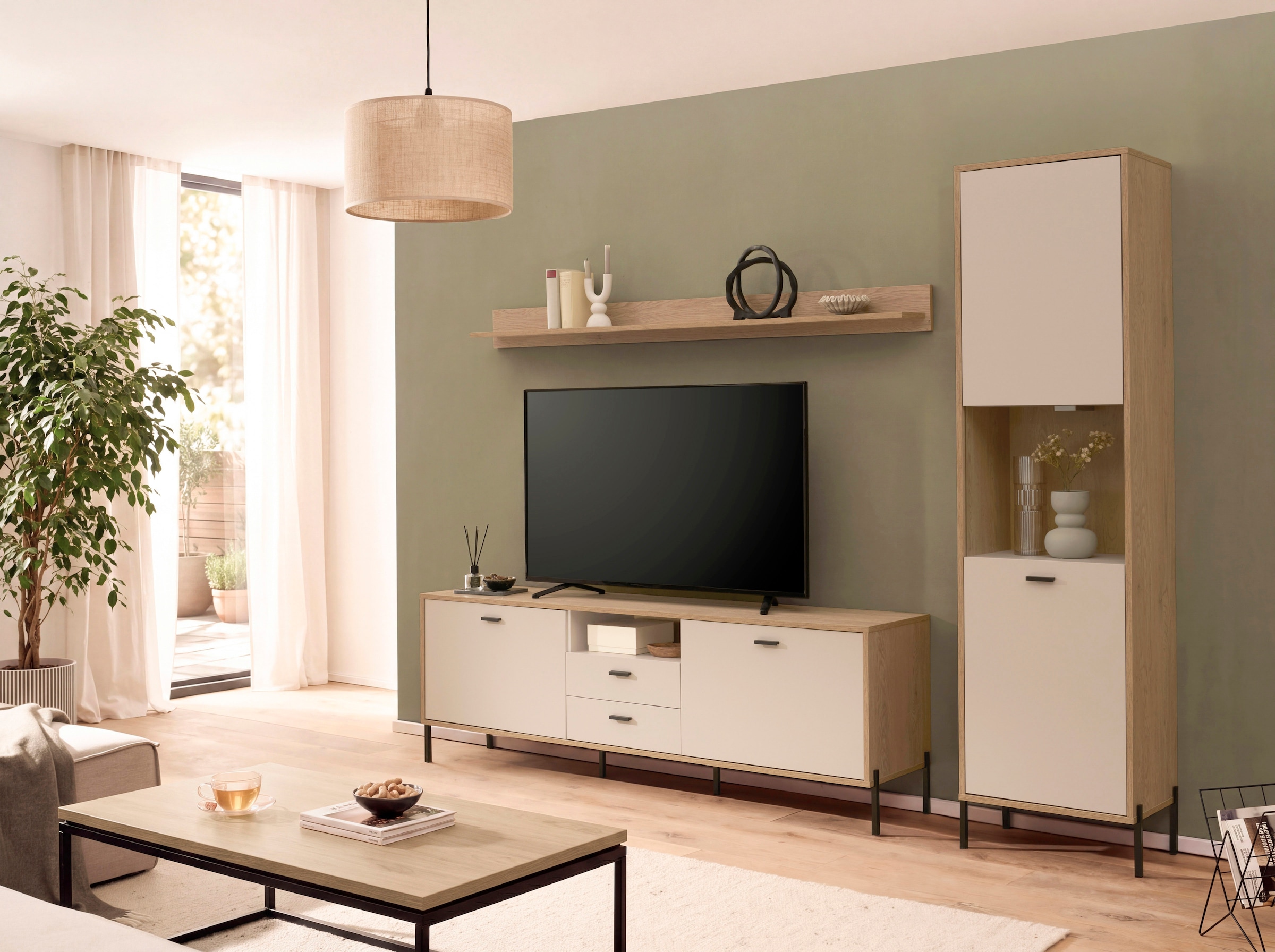 Home affaire Meuble mural »Fredericia, moderne Anbauwand, Komplettset in Kaschmir« Ensemble, 3 cuis tlg.
