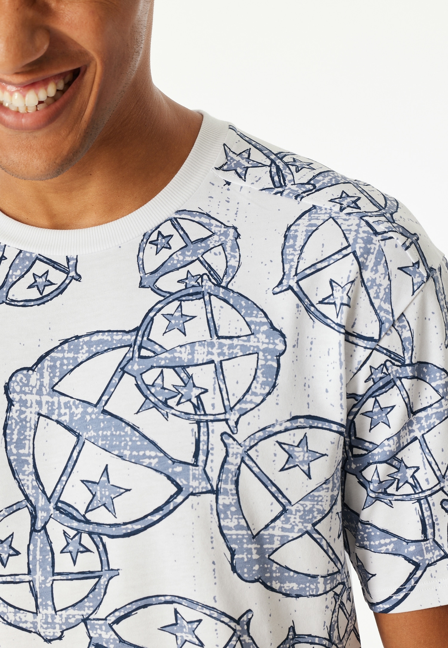 Schiesser T-shirt à manches courtes »Schiesser 150 Years« Rundhalsausschnitt, Baumwolle, Allover-Print