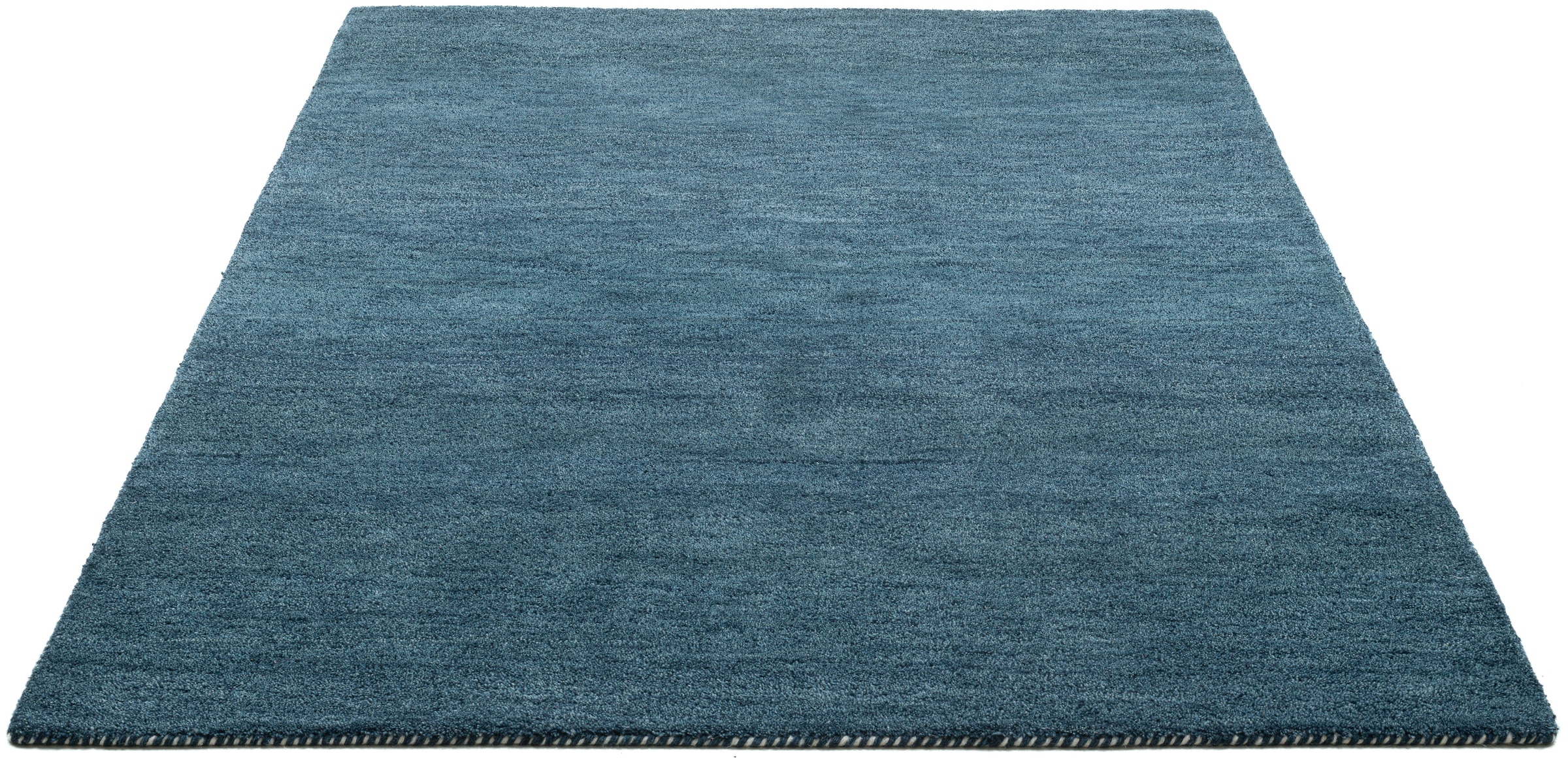THEKO Tapis en laine »Gabbeh Uni, Handgefertigt, meliert, auch als Läufer erhältlich, Wolle« Rectangulaire 14 mm Höhe chambre, salon, salle à manger, aussi en coureur ou rond